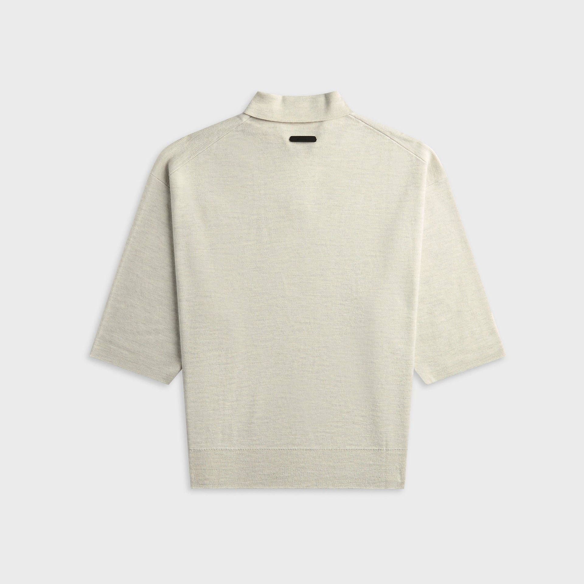 Essentials Signature 3/4 Sleeve 90s Knit Polo - Oatmeal Heather