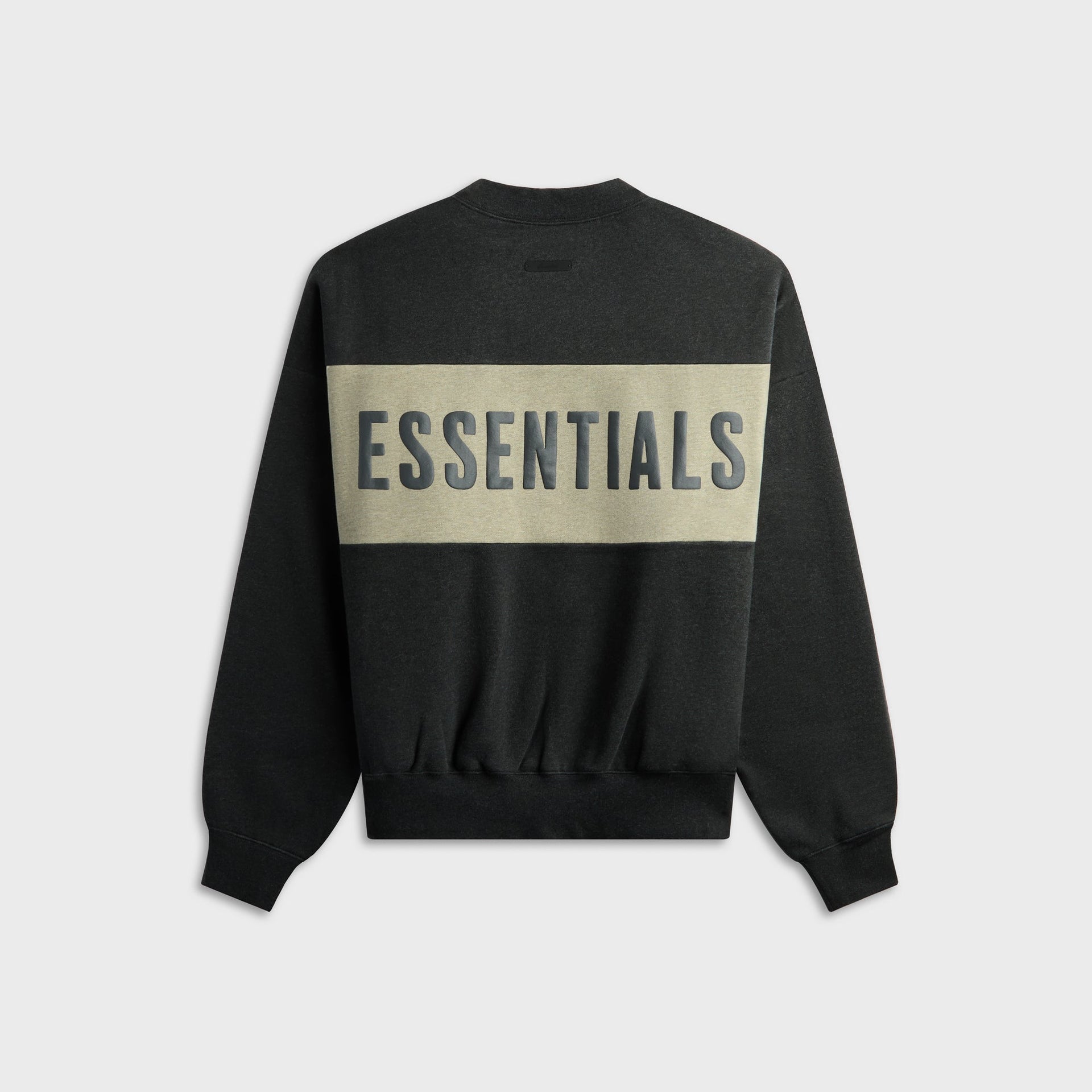 Essentials Cropped Relaxed Paneled Sweatshirt - Iron Grey Heather / Seal Heather