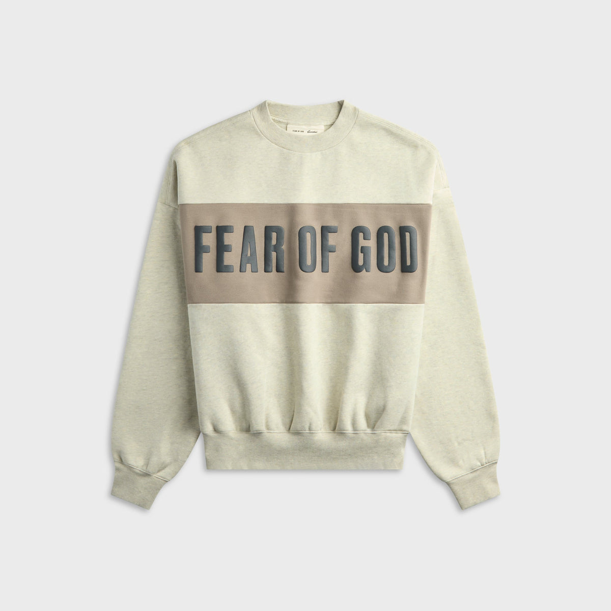 Essentials Cropped Relaxed Paneled Sweatshirt - Vanilla Heather / Seal