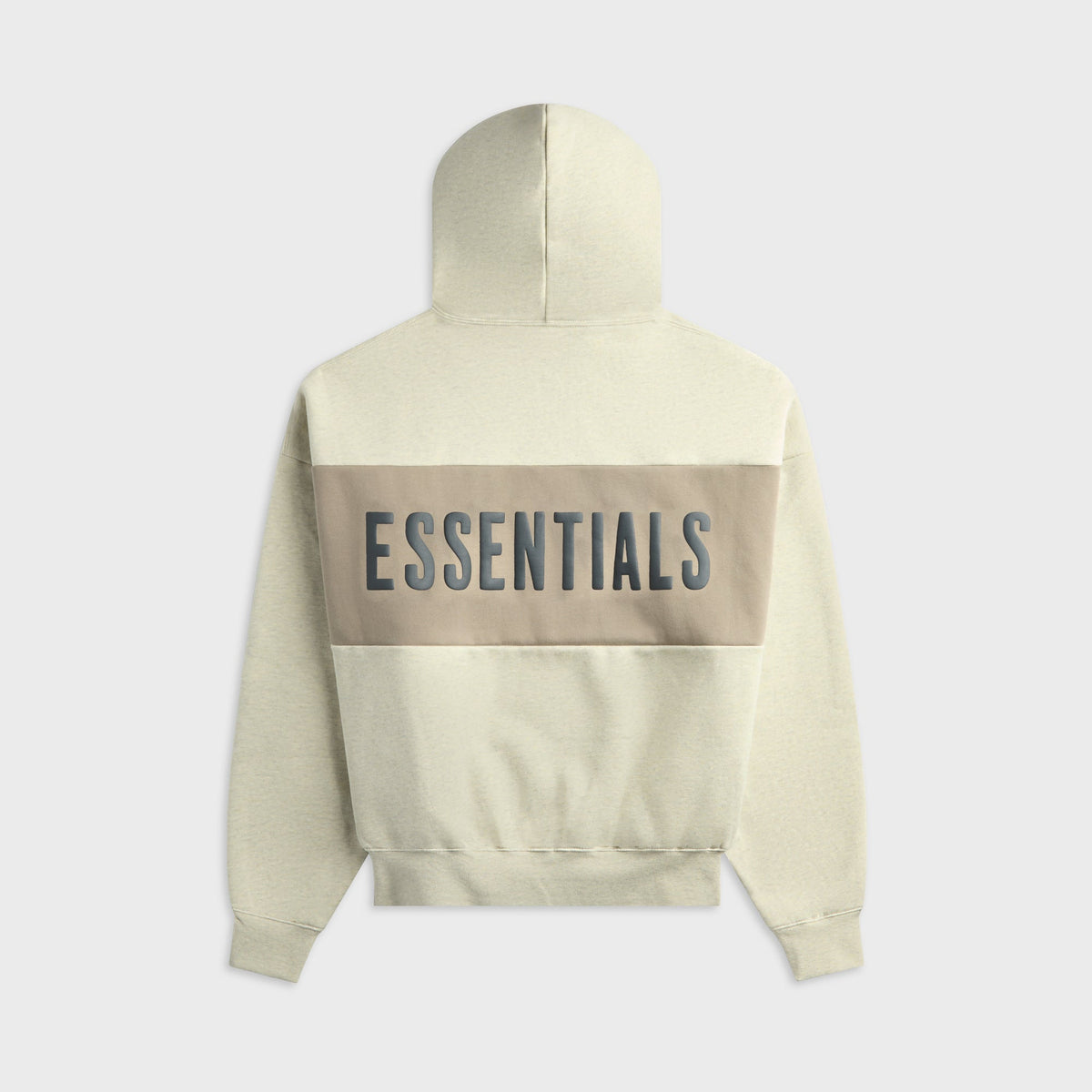 Essentials Cropped Relaxed Paneled Hoodie - Vanilla Heather / Seal