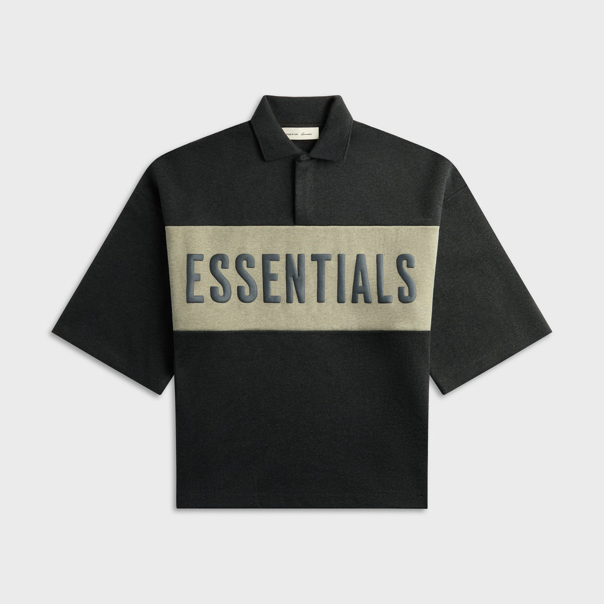 Essentials Cropped Paneled Polo - Iron Grey / Seal Heather