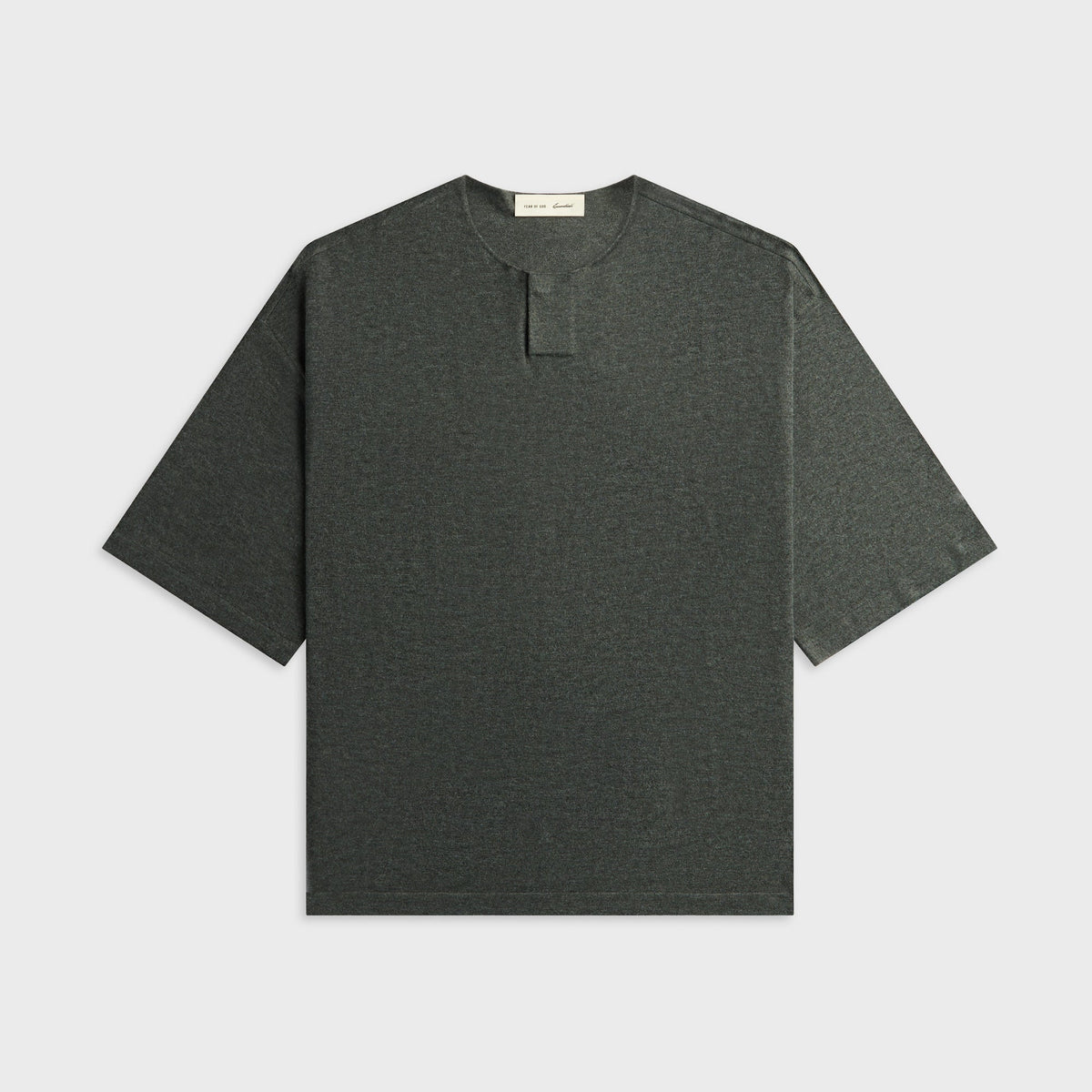 Essentials Soft Knit Short Sleeve Henley - Iron Grey