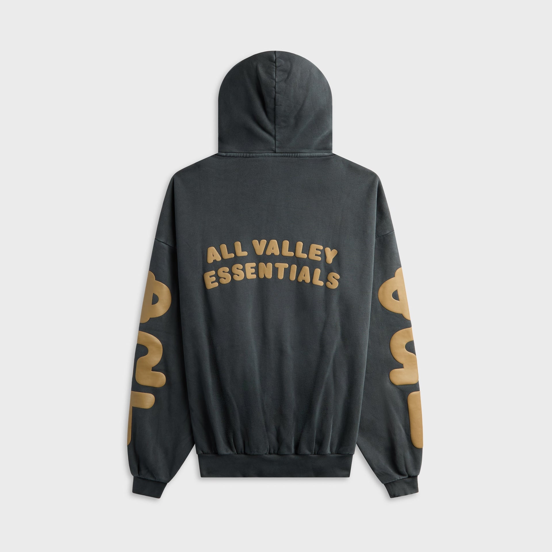 Essentials 90's Zip Up Hoodie - Washed Iron Grey