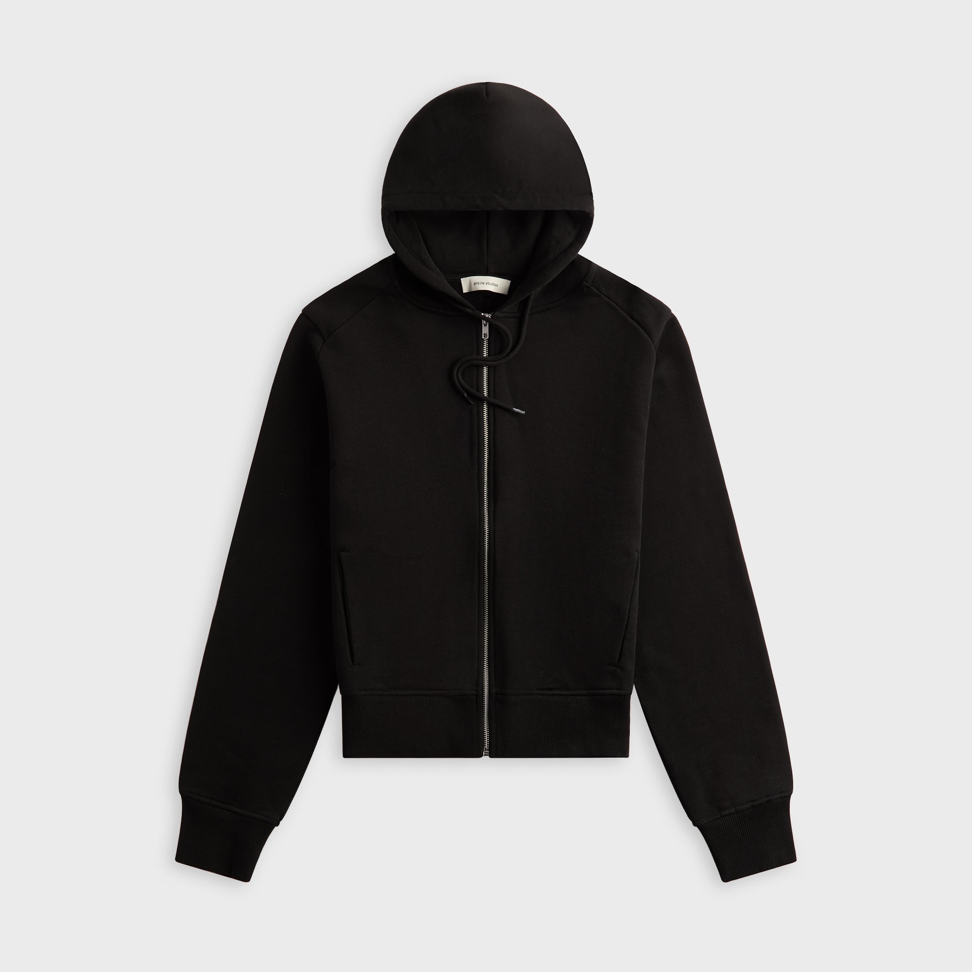 Entire Studios Lightweight Cropped Zip-Up Hoodie - Black – Kith