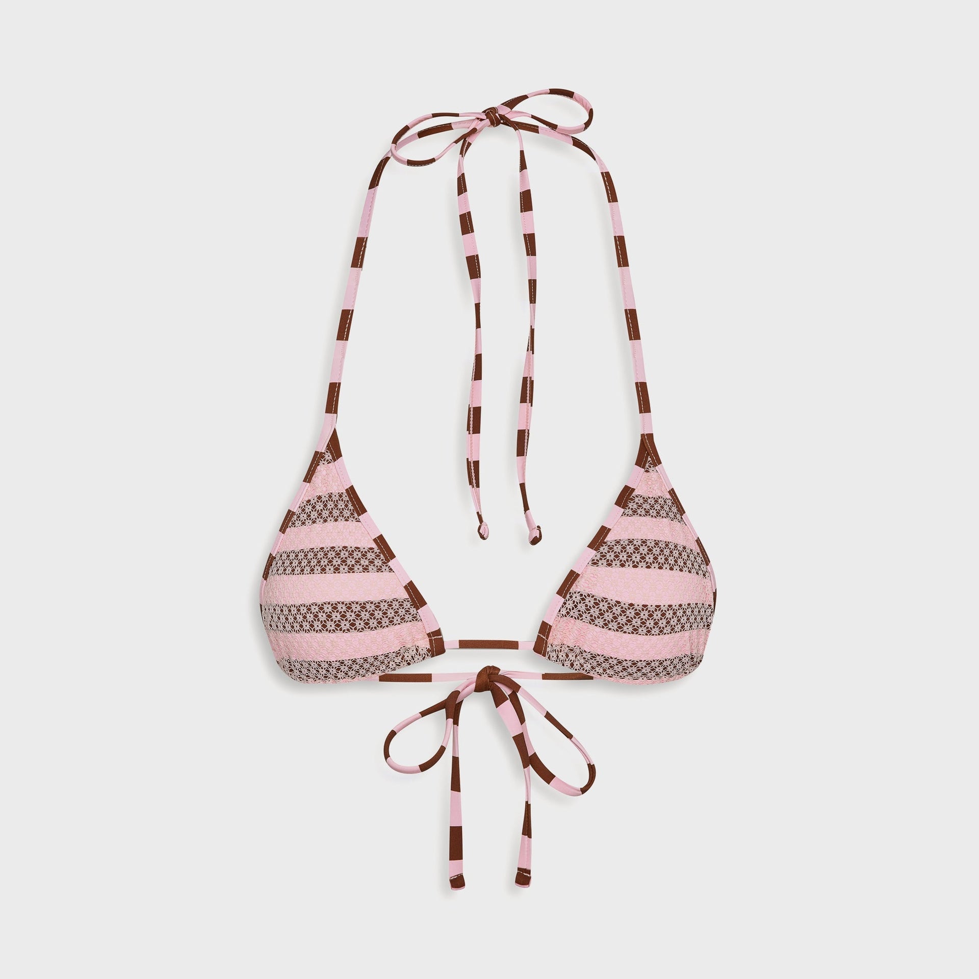 Frankies Bikinis Nick Mesh Top - Strawberry Chocolate