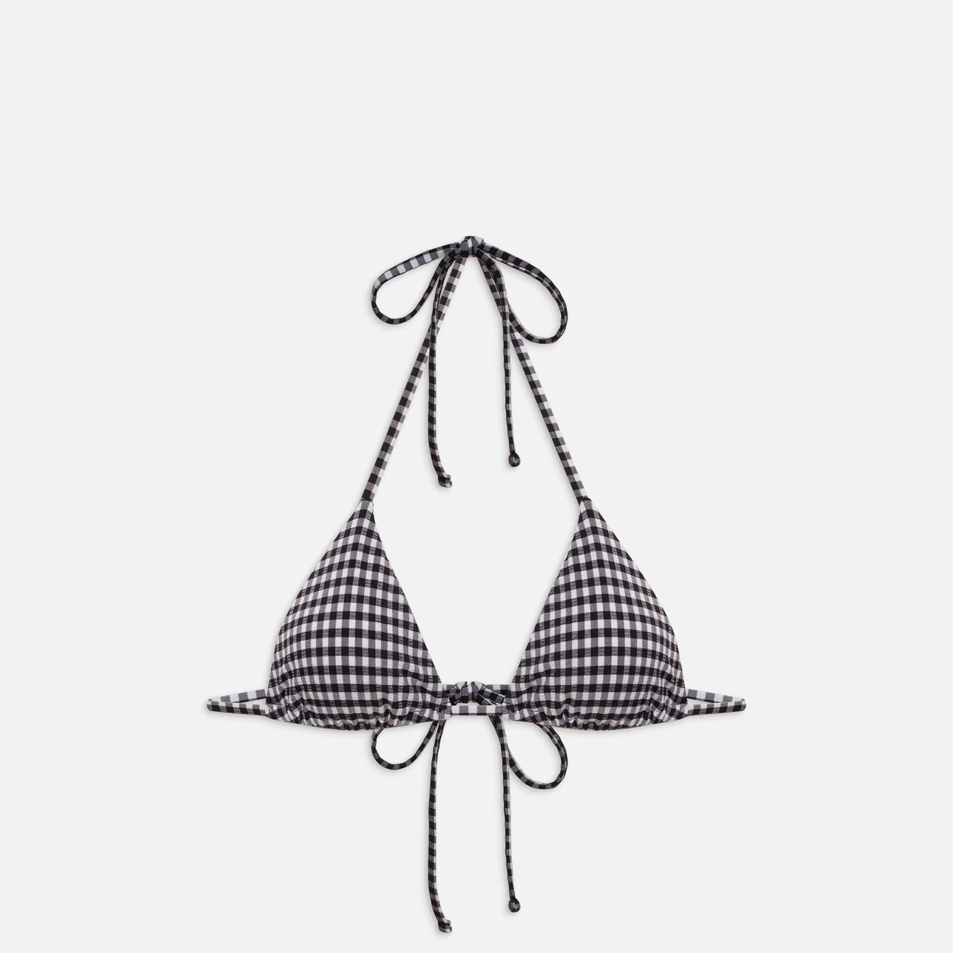 Frankies Bikinis Nick Seersucker Gingham Top - Blackberry Gingham