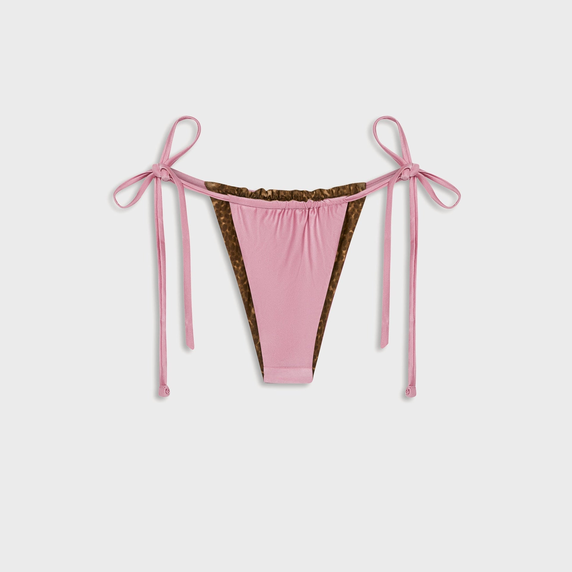 Frankies Bikinis Tia Reversible Satin Bikini Bottom - Vintage Cheetah