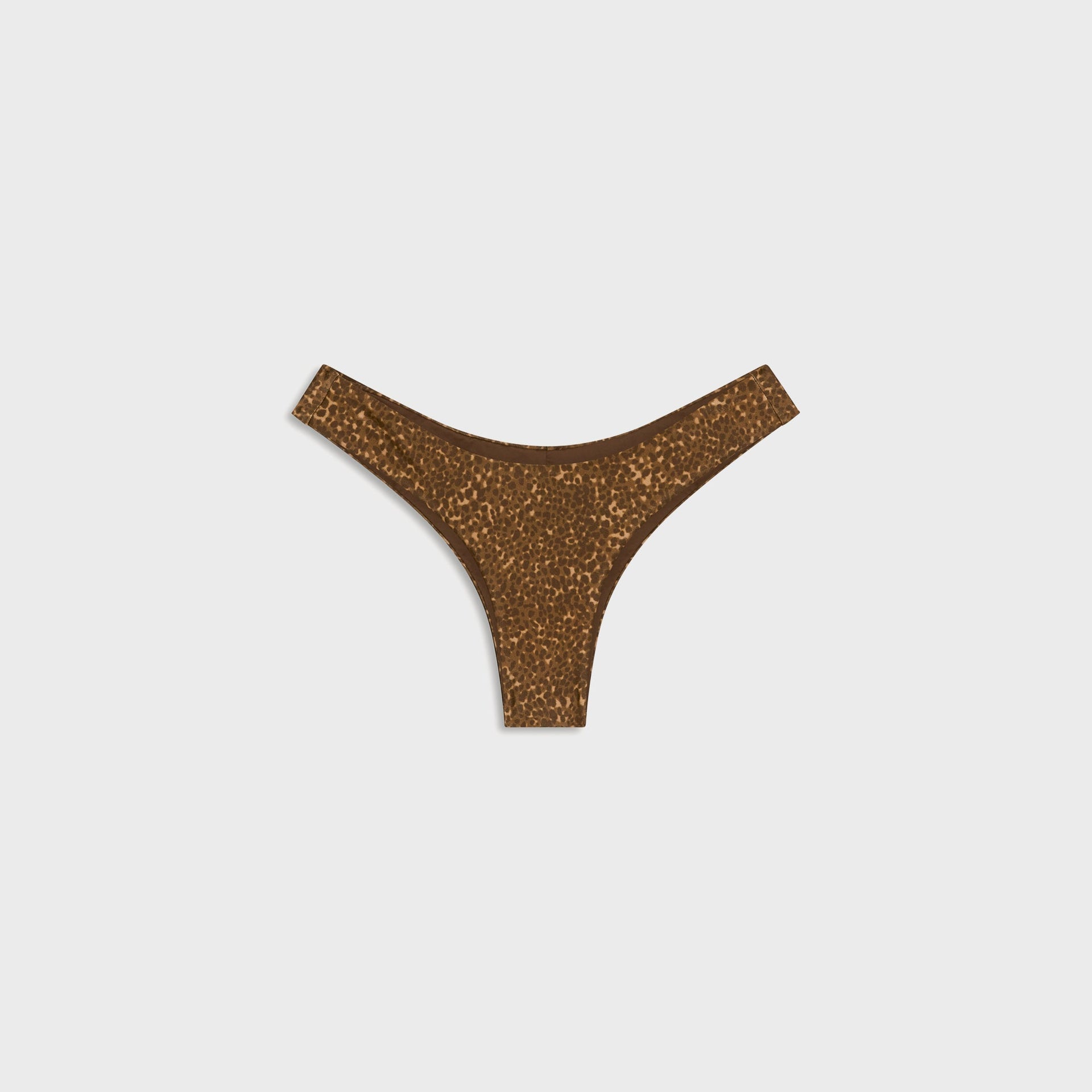 Frankies Bikinis Katarina Satin Cheeky Bikini Bottom - Vintage Cheetah