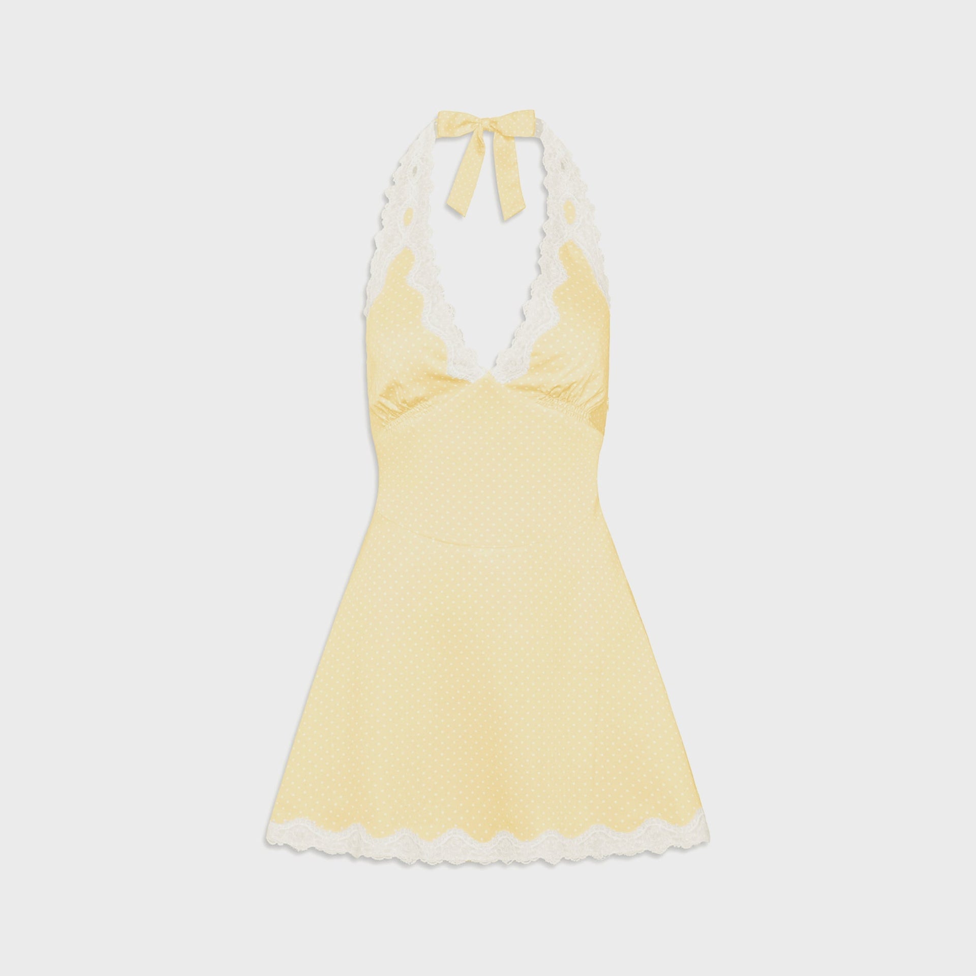 Frankies Bikinis Audrey Satin Dress - Whipped Butter Dottie L Frankies Bikinis Audrey Satin Dress - Whipped Butter Dottie L