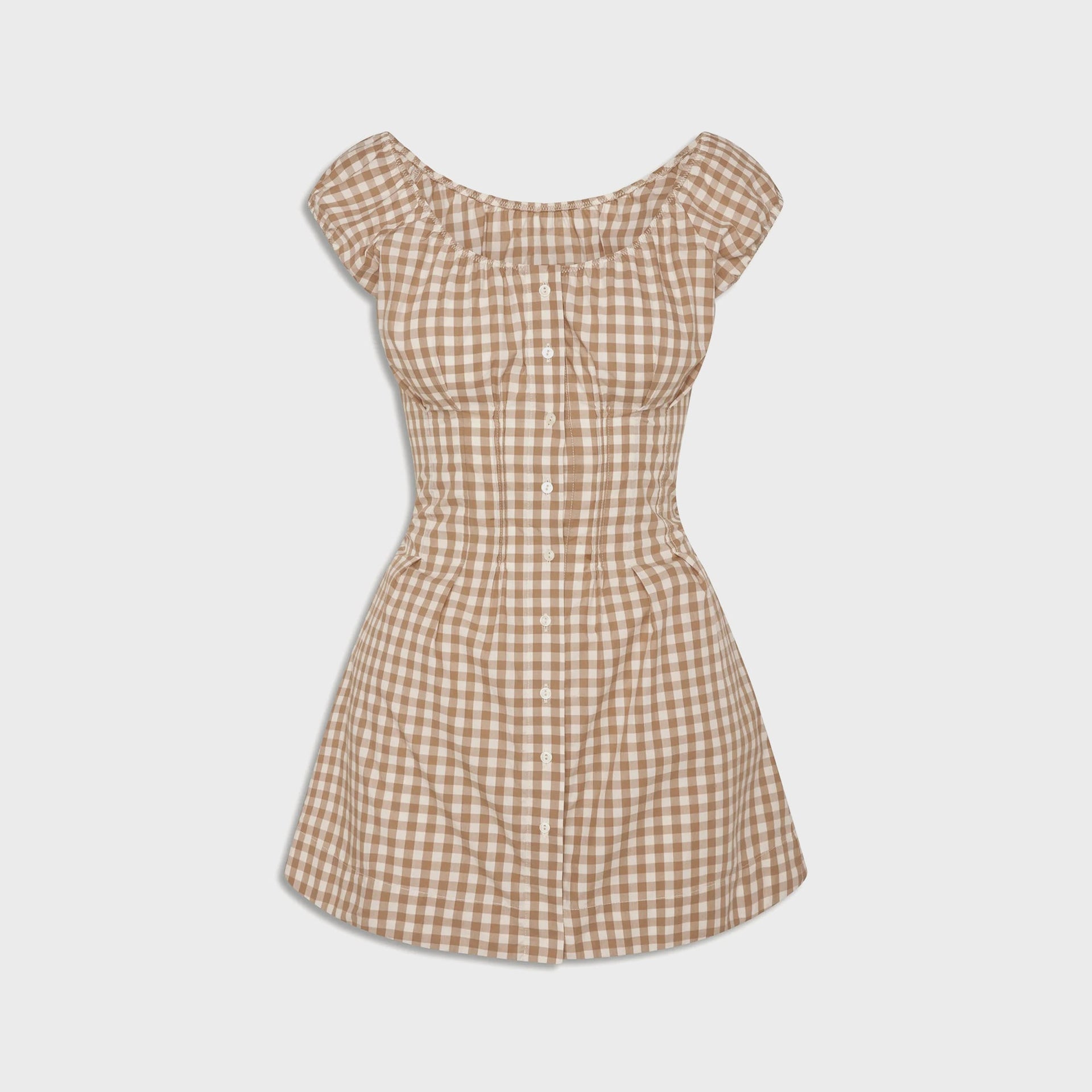Frankies Bikinis x Bella Hadid Mustang Poplin Mini Dress in Rodeo Gingham