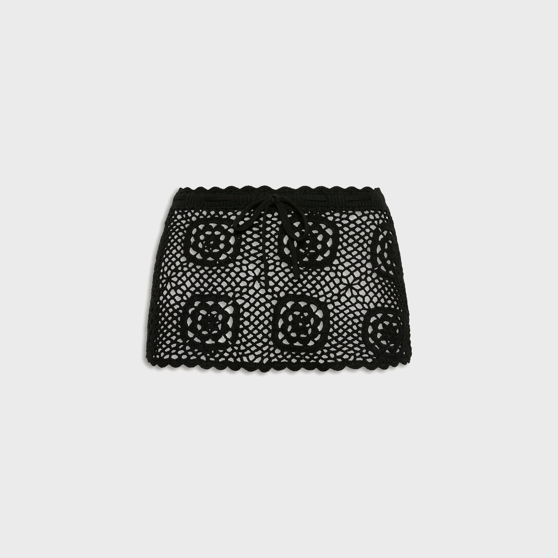 Frankies Bikinis Arlo Crochet Mini Skirt - Black