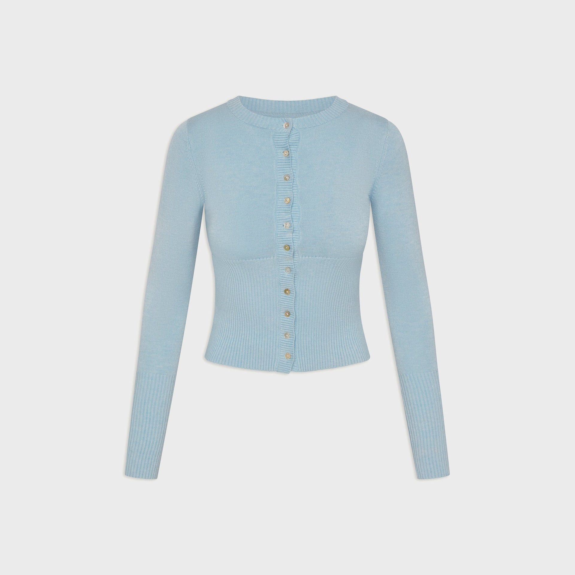 Frankies Bikinis Lenon Button Up Knit Sweater - Daydream