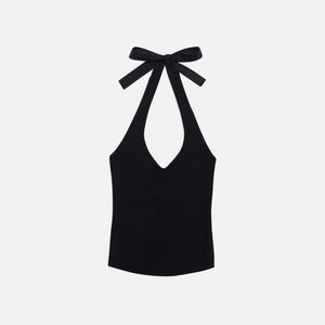 Frankies Bikinis Marialla Knit Halter Top - Black