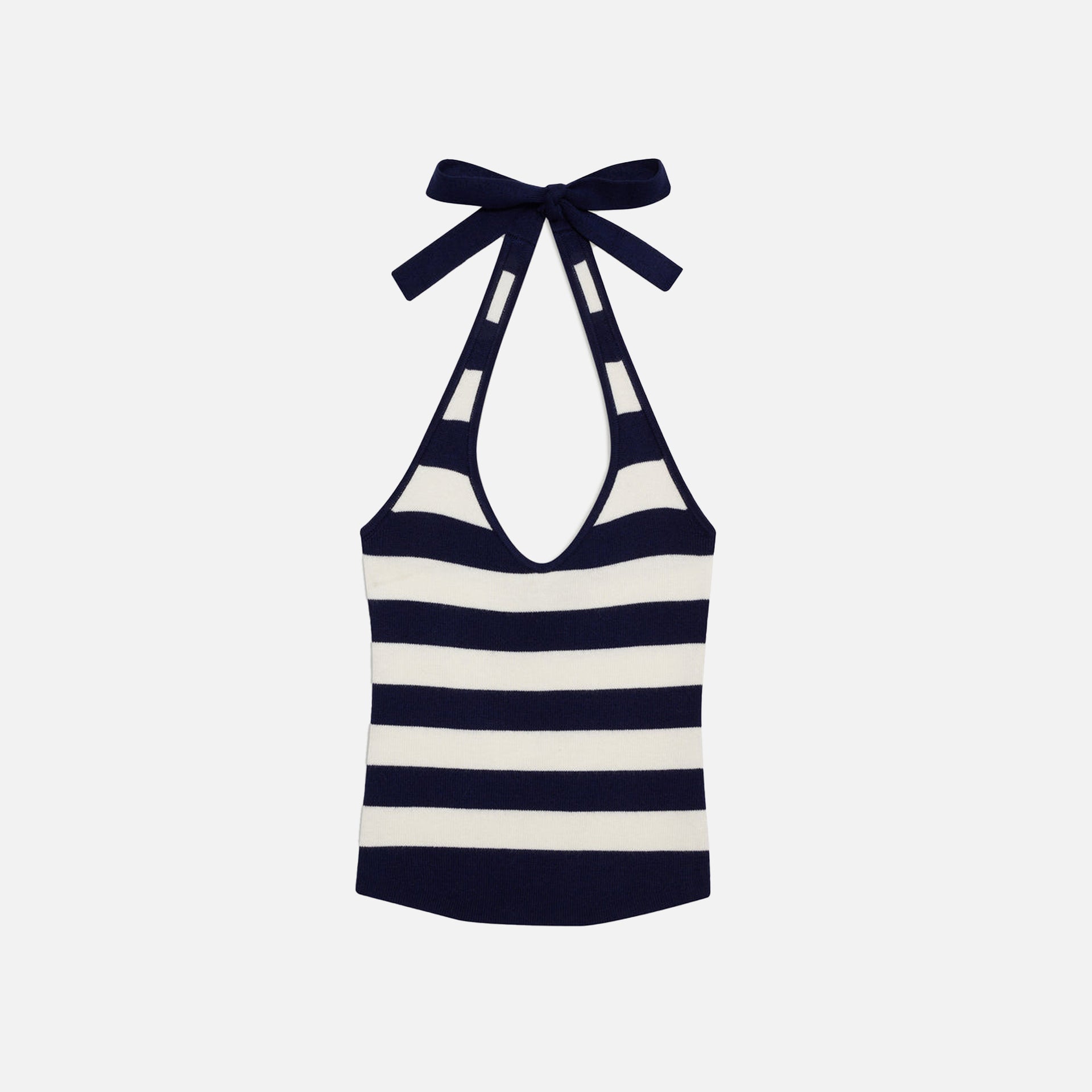 Frankies Bikinis Marialla Knit Halter Top - Sea Stripe
