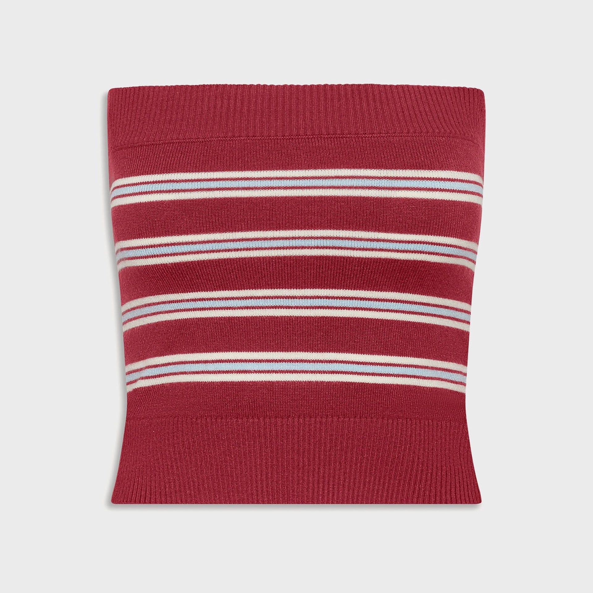 Frankies Bikinis Destiny Cloud Knit Strapless Tube Top - Collegiate Stripe