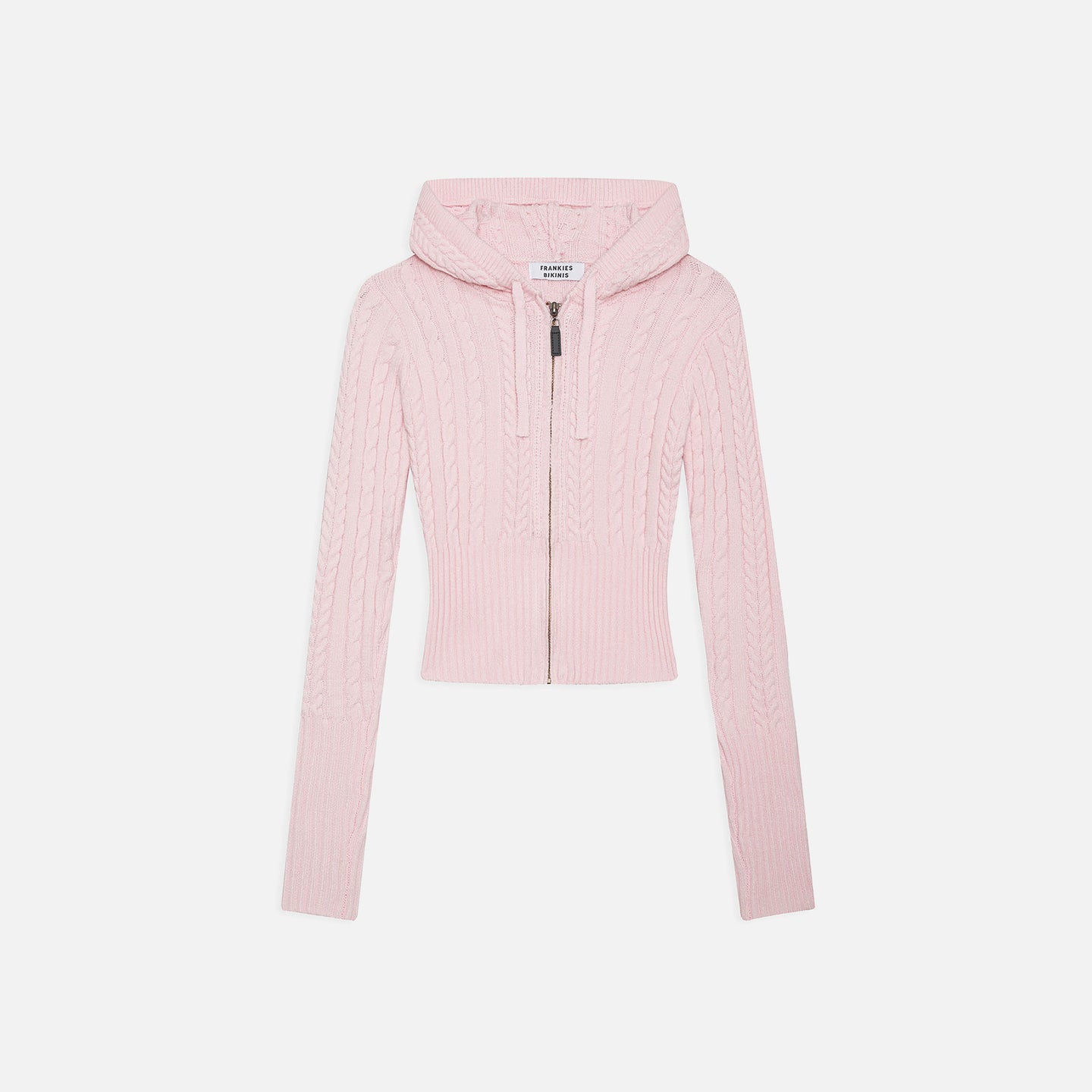 Frankies Bikinis Aimee Cable Knit Hoodie - Rose Quartz – Kith