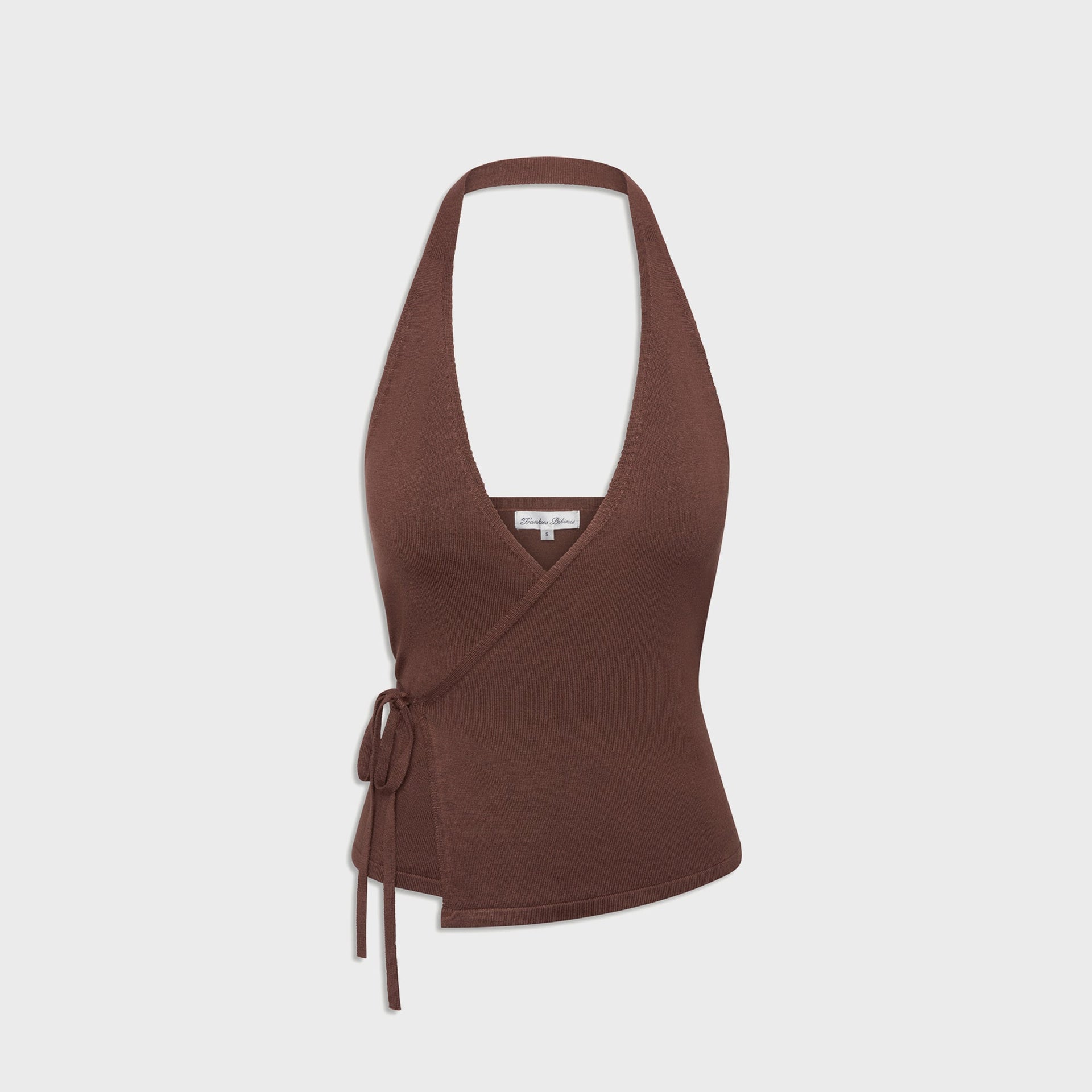 Frankies Bikinis Lullaby Knit Halter in Brown Sugar