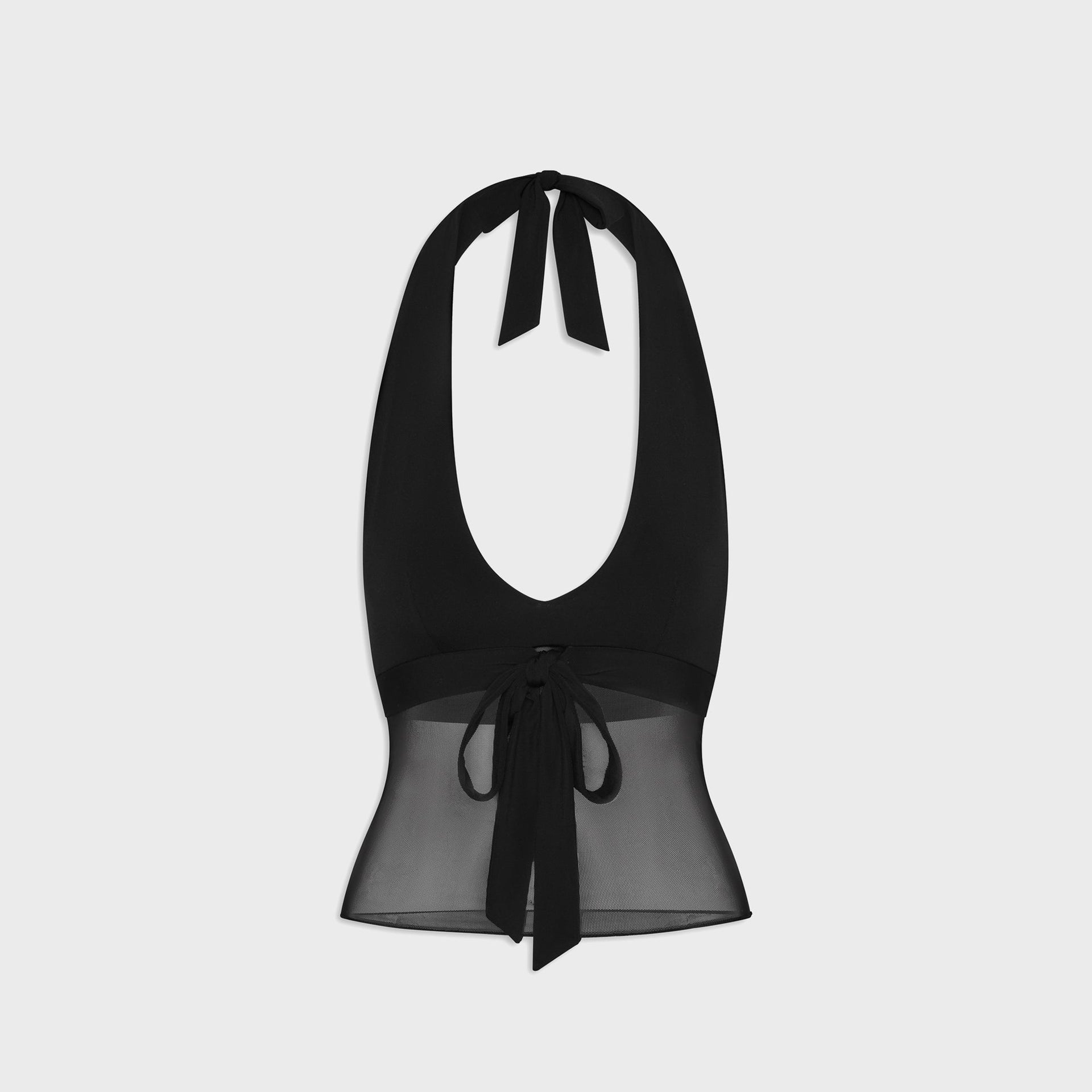 Frankies Bikinis May Mesh Halter - Black