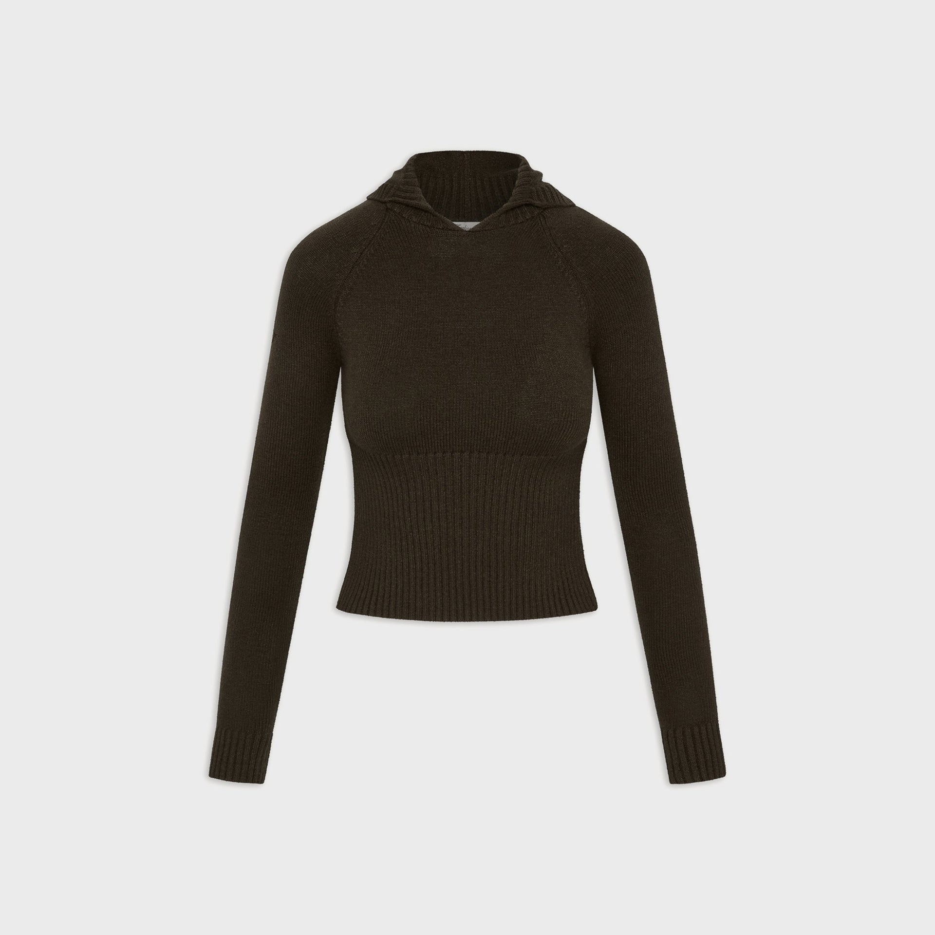 Frankies Bikinis Hazel Cloud Knit Hoodie - Chocolate Brown