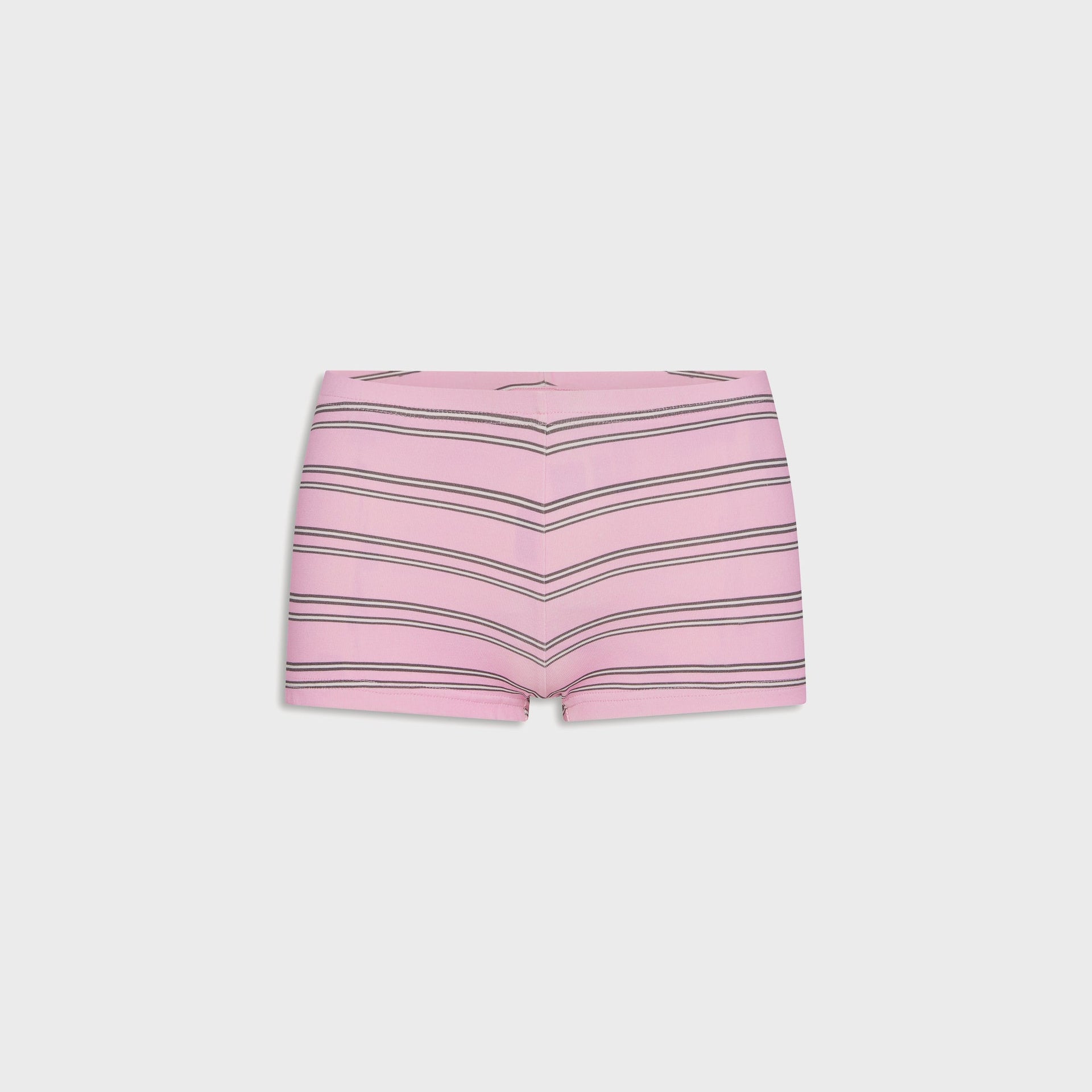 Frankies Bikinis Paulina Cotton Ribbed Short - Pink Stripe