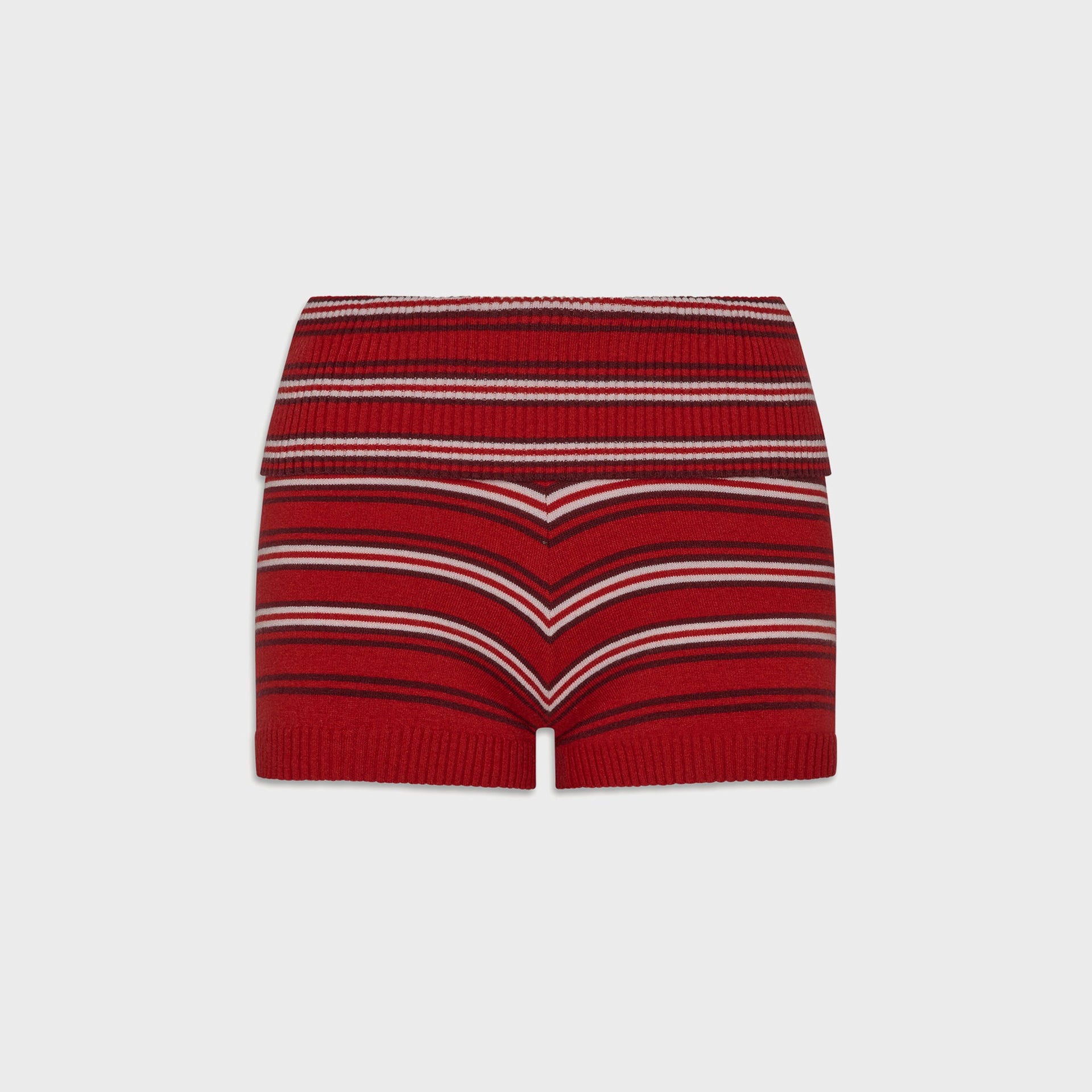 Frankies Bikinis Estelle Knit Booty Short - Strawberry Stripe