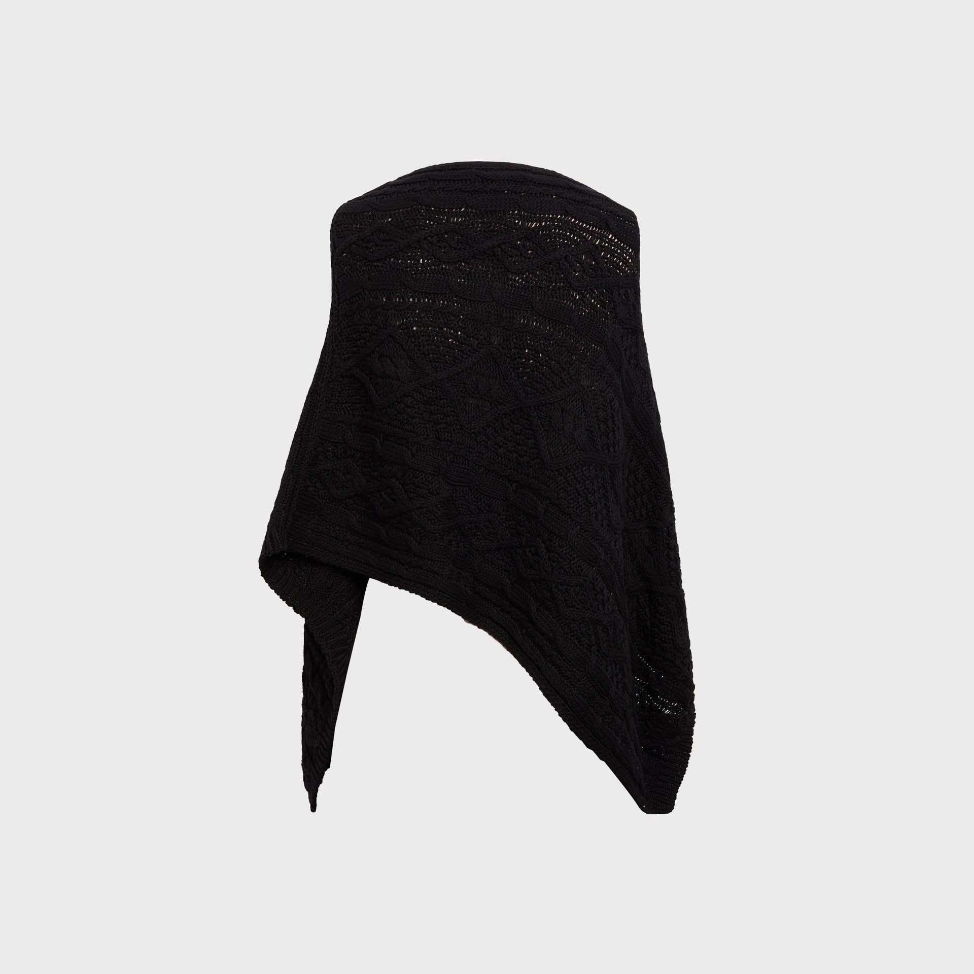 Frankies Bikinis Aspen Cable Knit Poncho - Black