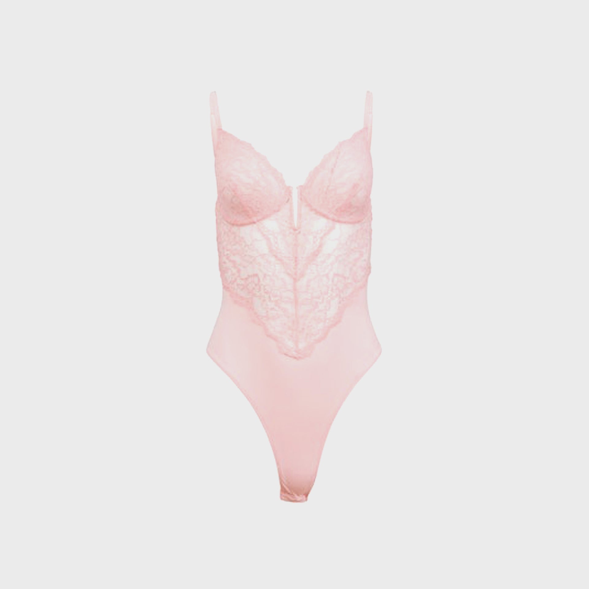 Fleur du Mal Bianca Lace Bodysuit - Peach Blossom