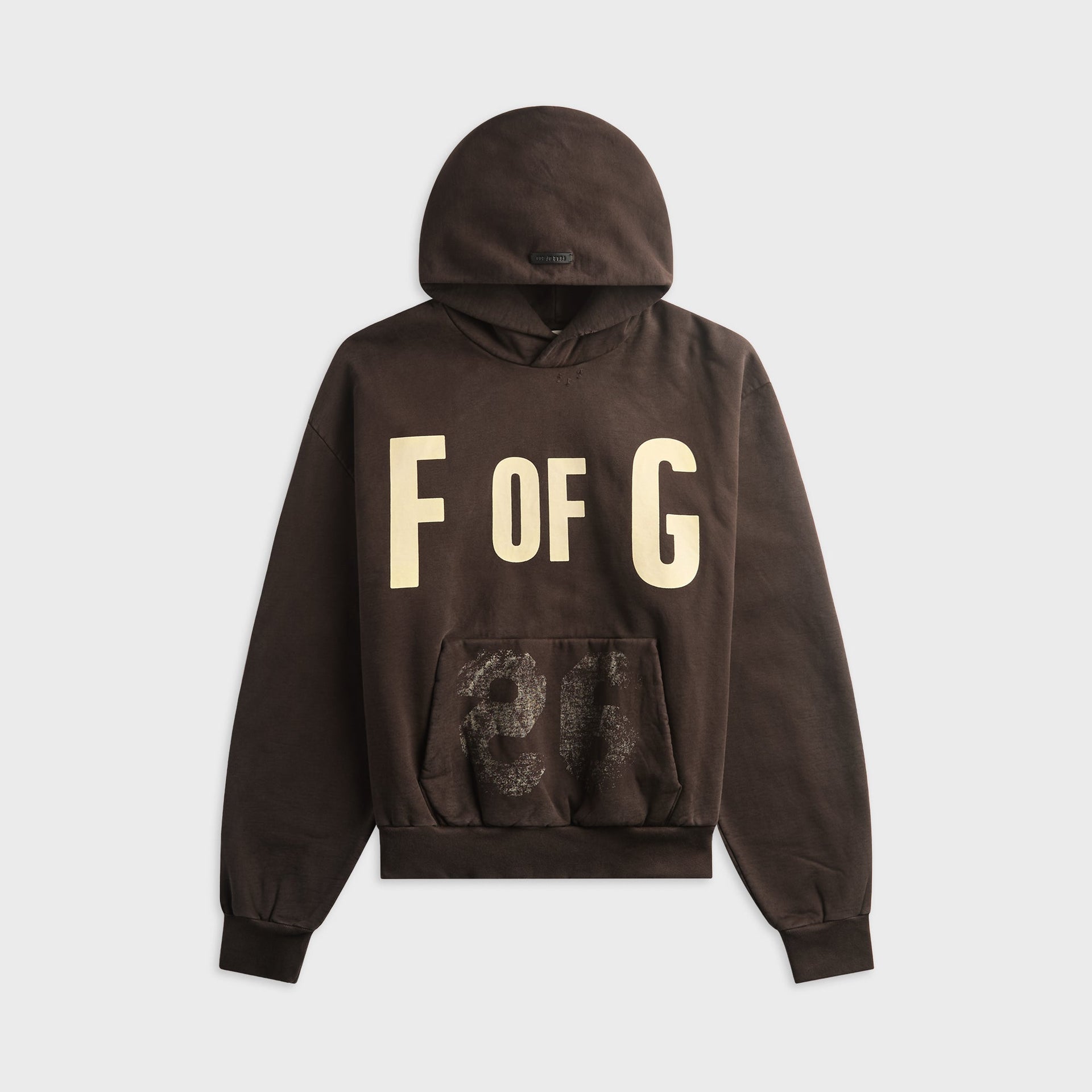 Fear Of God F Of G Classic Fit Half Raglan Hoodie - Dark Brown