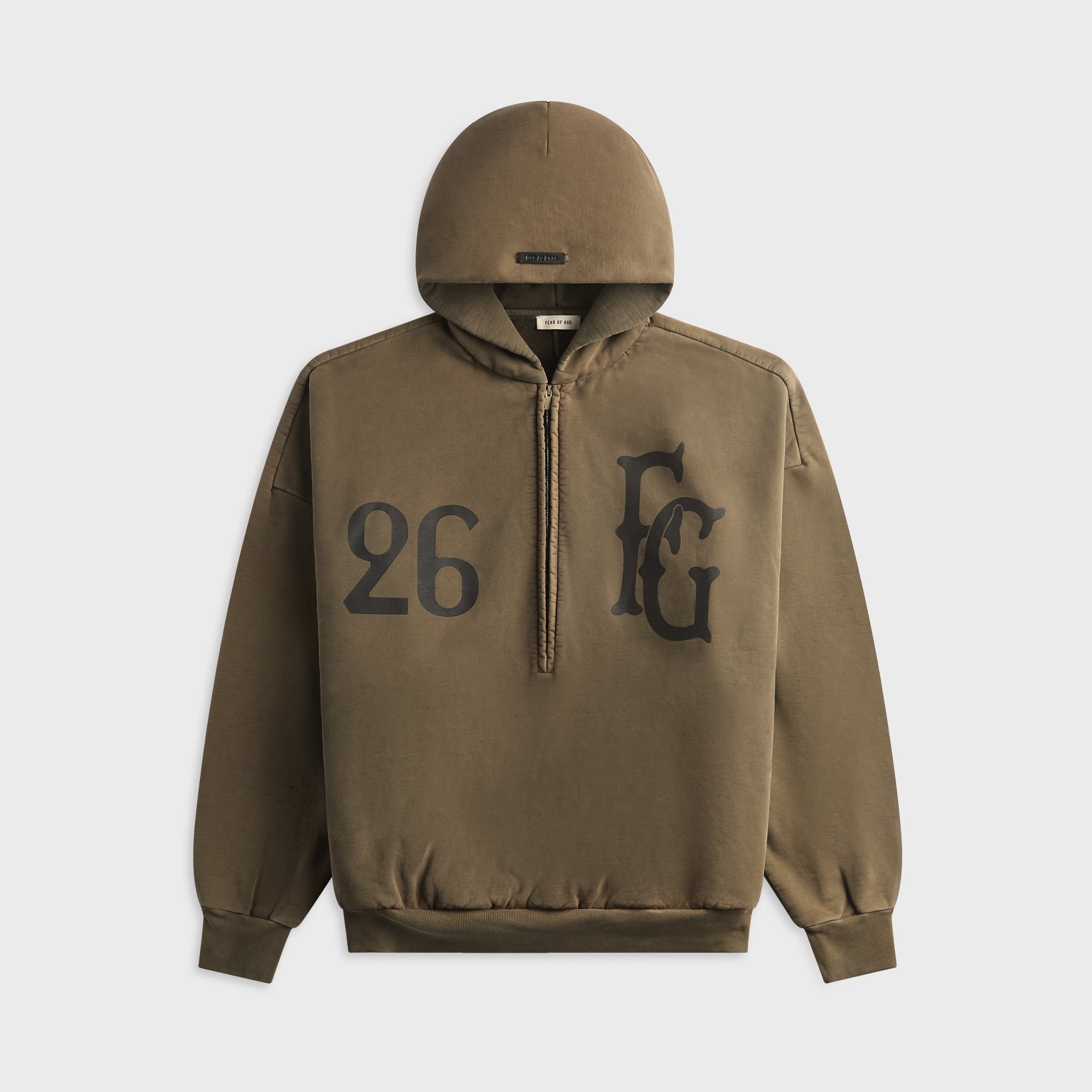 Fear Of God Baseball Club Half Zip Hoodie - Faded Brown – Kith