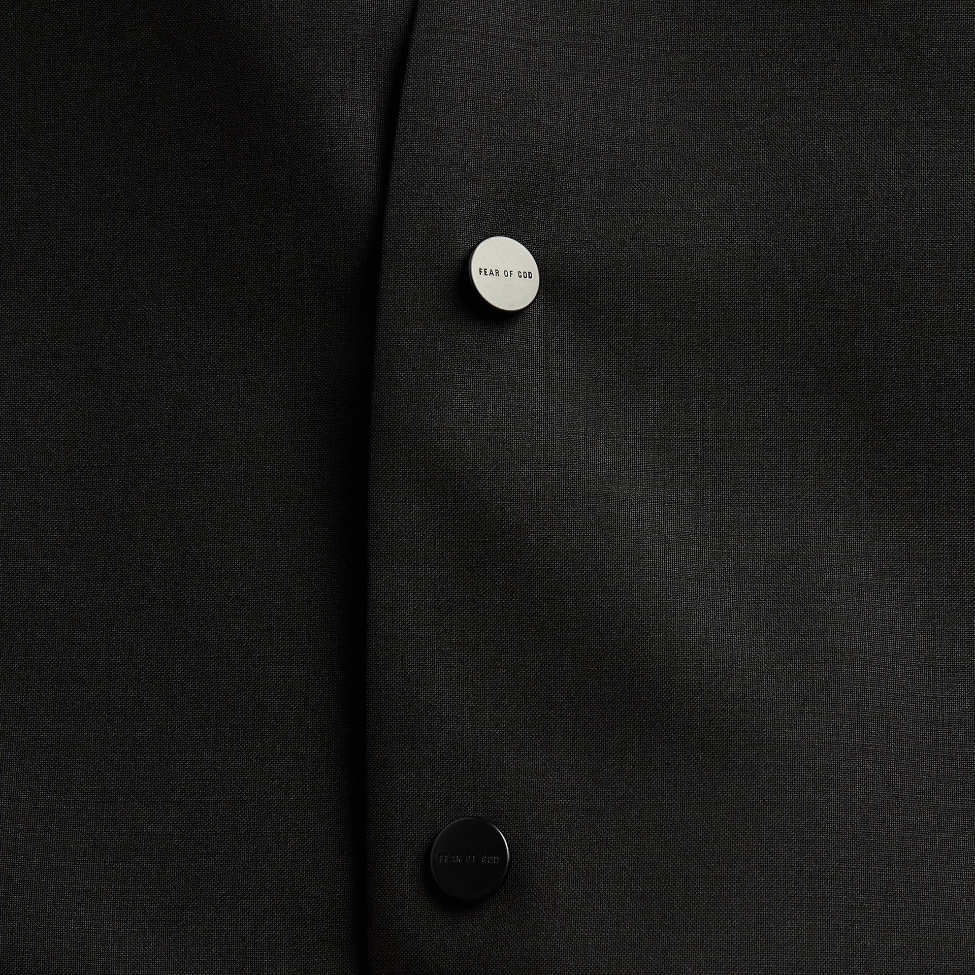 Fear Of God Easy Care Wool Relaxed Lapelless Jacket - Black
