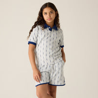 Kith Kids Script Knit Tilden Polo - Sandrift