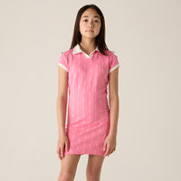 Kith Kids Script Knit Tilden Dress - Peony