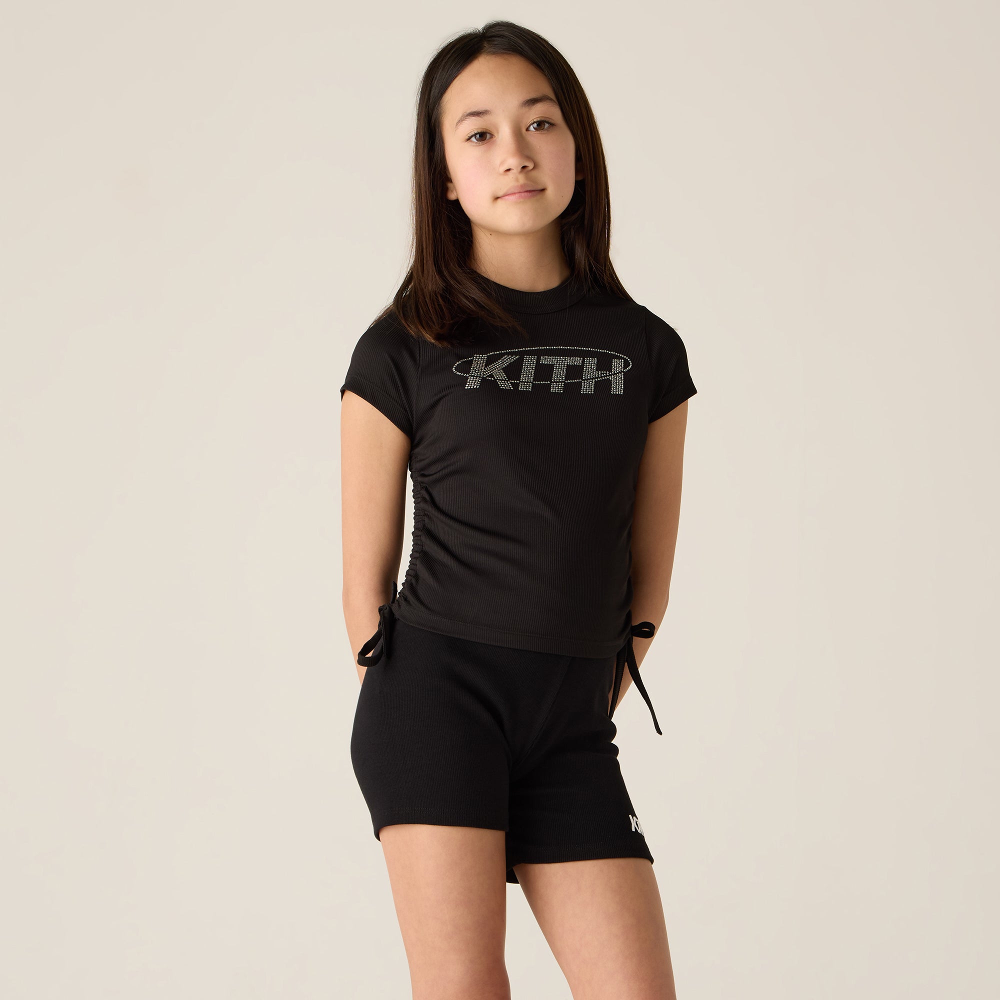 入荷なう Kith Black - Tee Mulberry Ruched Kids トップス