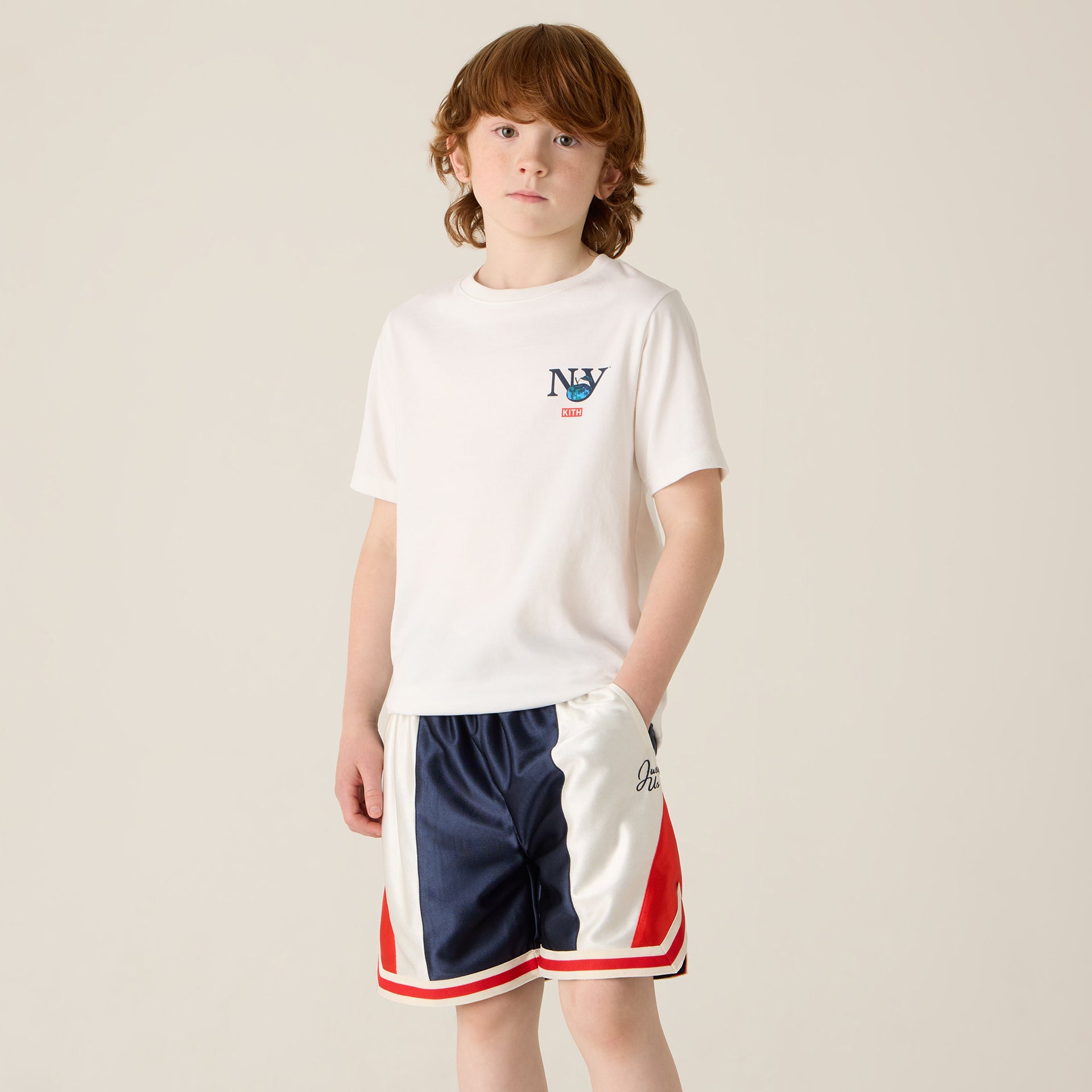 Kith Kids NY to the World Faille Curtis Short - Nocturnal