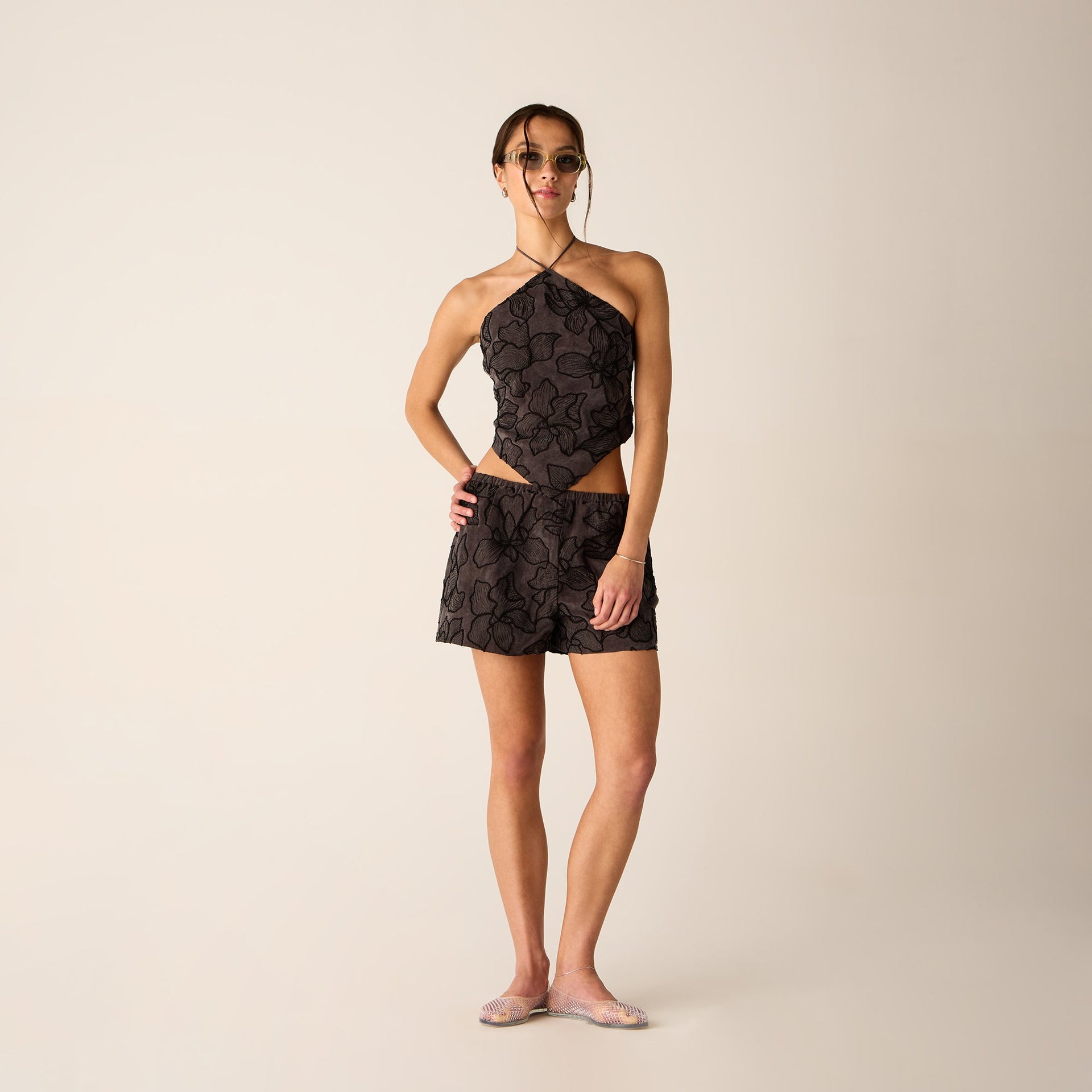 Kith Women Tate Floral Embroidered Short - Incognito