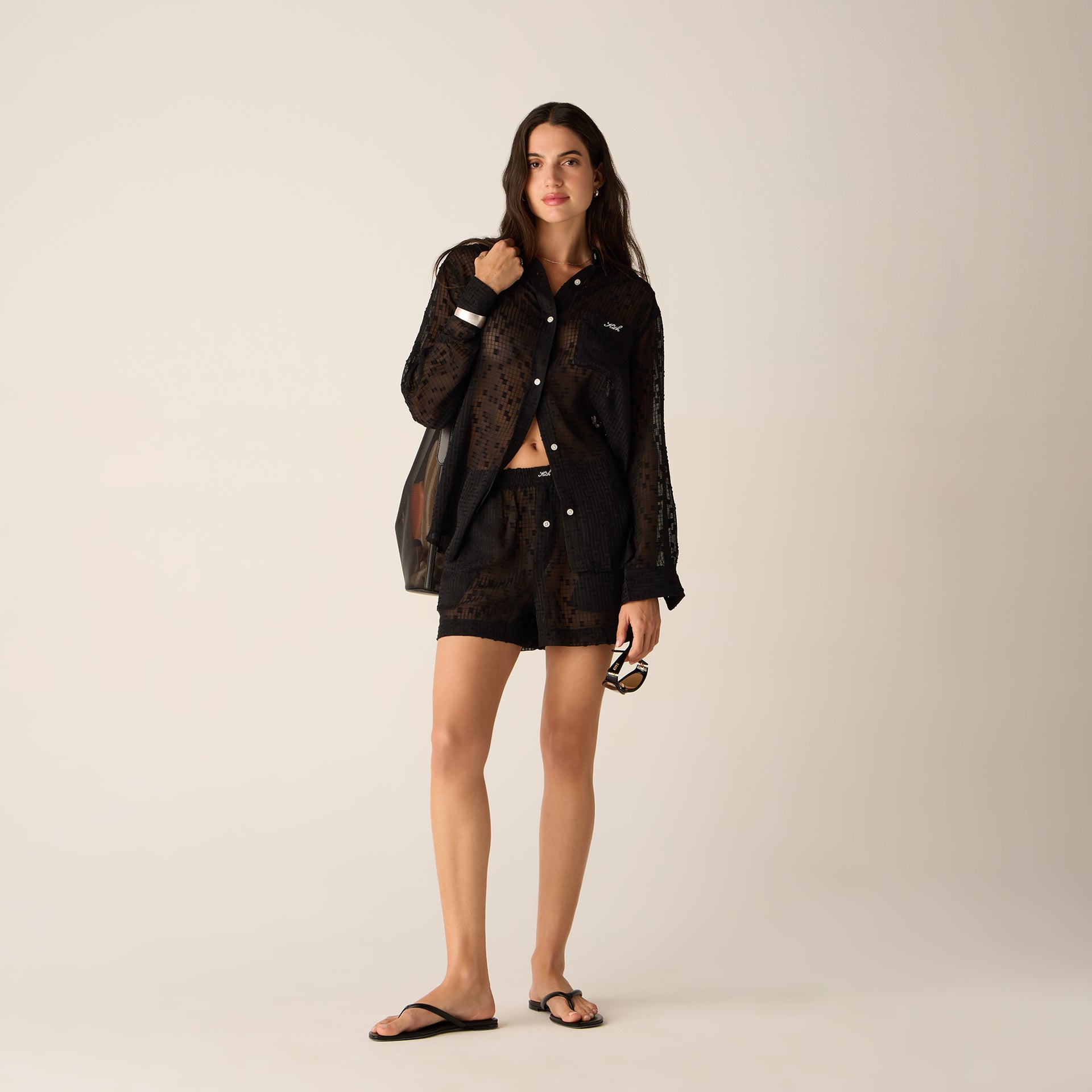 Kith Women Ida II Clipped Jacquard Boxer Short - Black