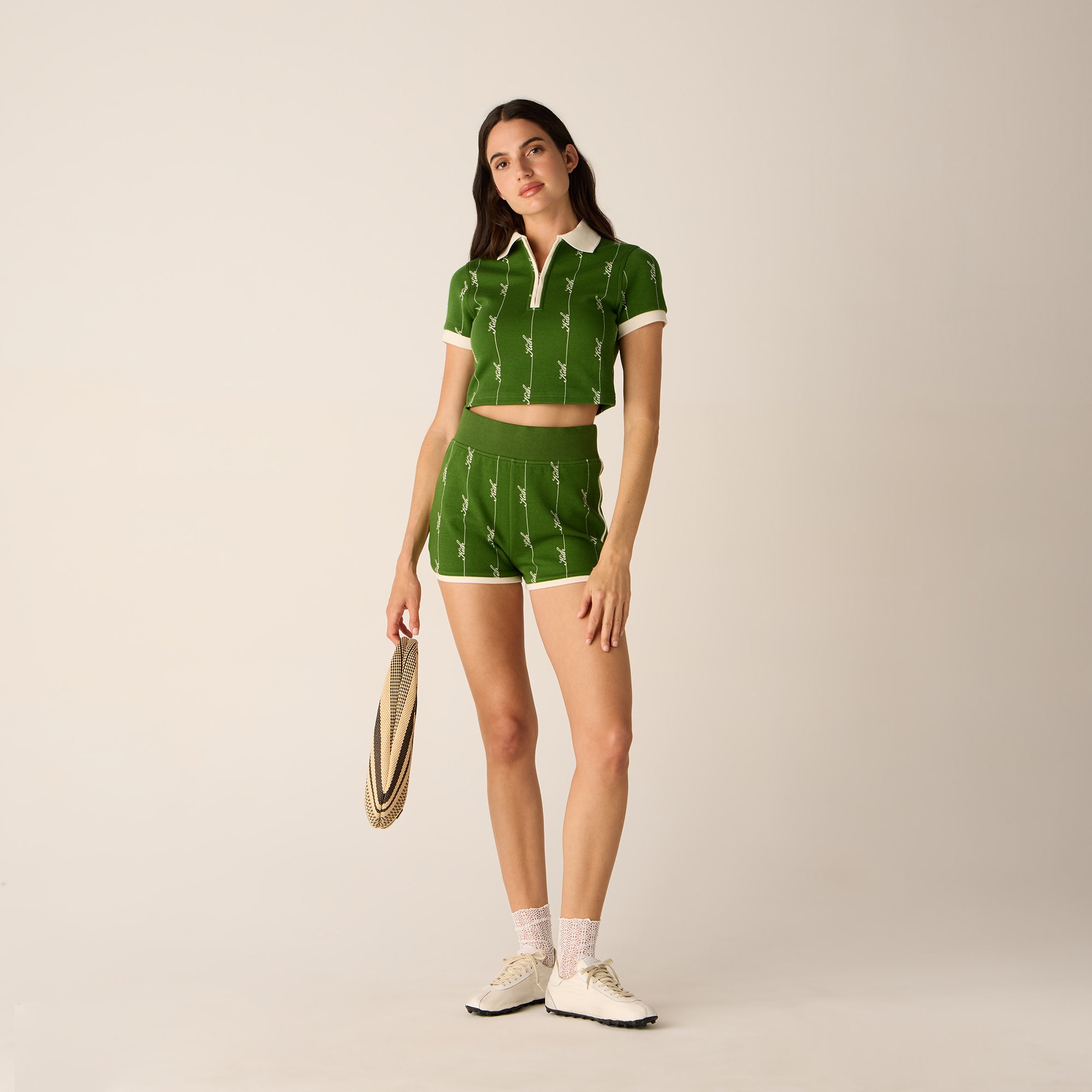 【完売品最終値下げ】Kith Taylen Pique Logo Knit Kith Women Taylen Pique Logo Knit Polo - Turf
