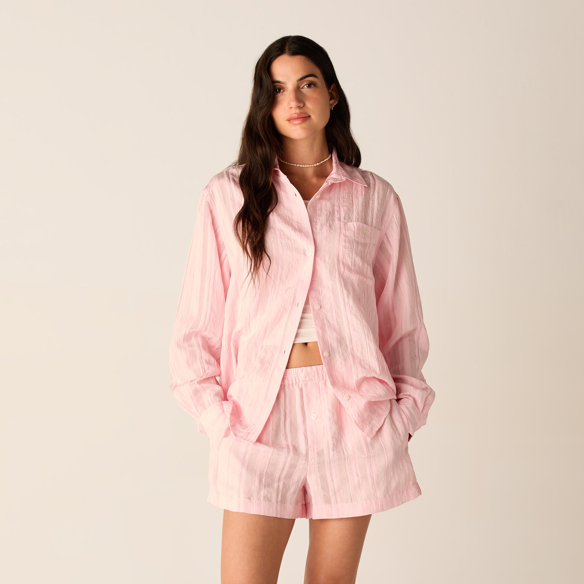 Kith Women Ora II Sheer Stripe Shirt - Abelia