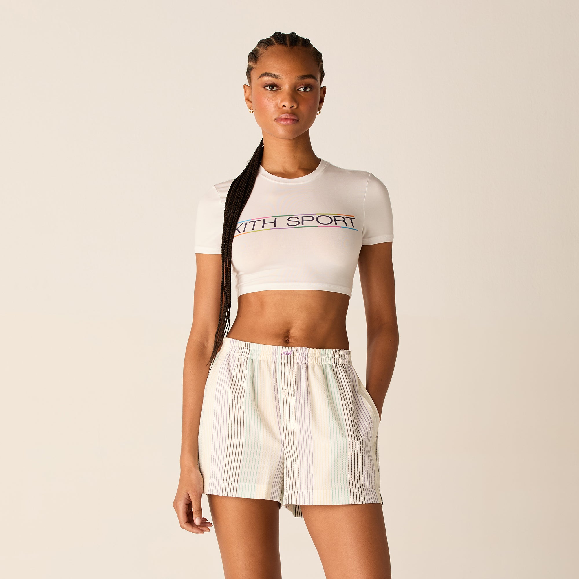 【関税送料込】KITHレディース Misha マルチスポーツロゴTシャツ Kith Women Misha Multi Sport Logo Tee - White