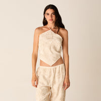 Kith Women Kumi Floral Embroidered Halter - Sandrift PH