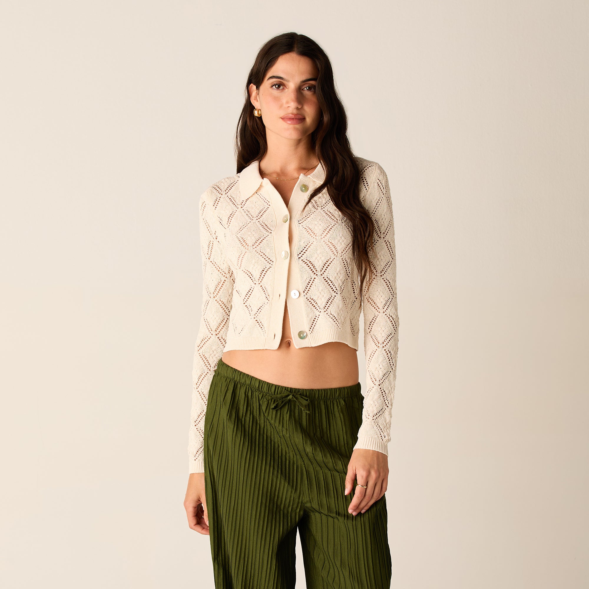 ReDone 50s Crop Cardigan - White – Kith