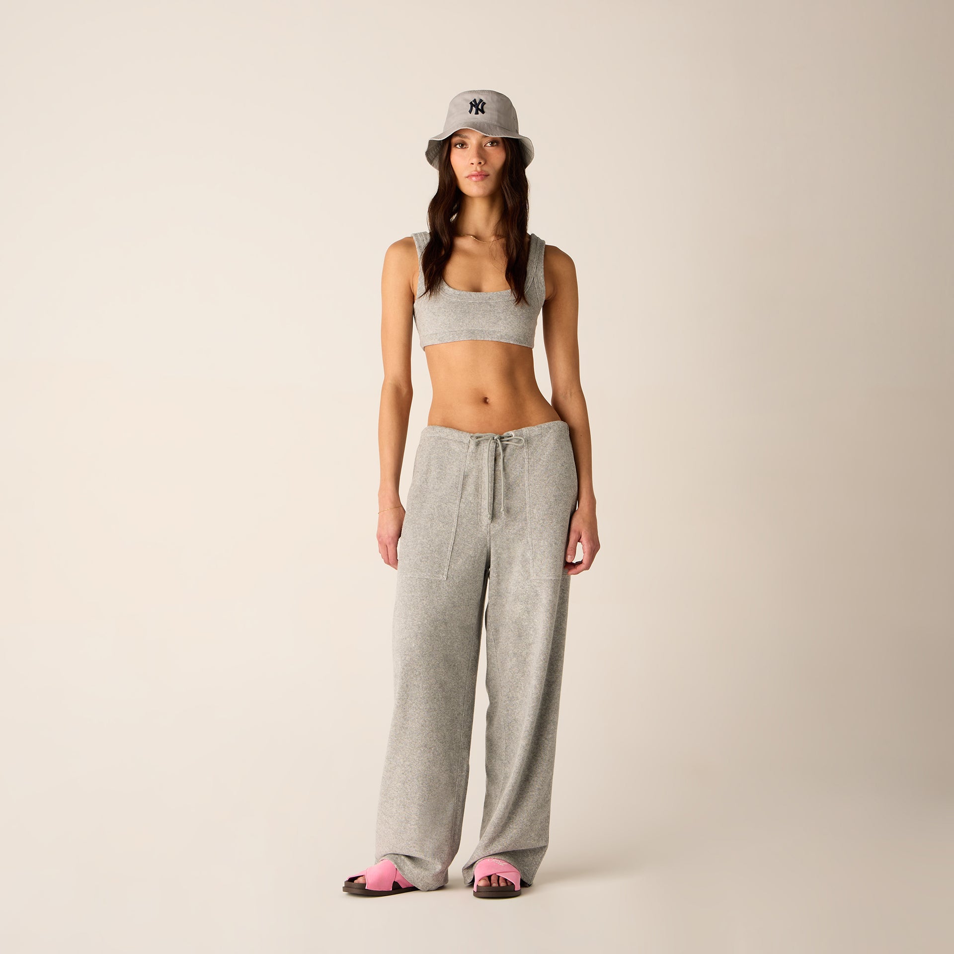 Kith Women Elle II U-Neck Towel Terry Bra - Medium Heather Grey