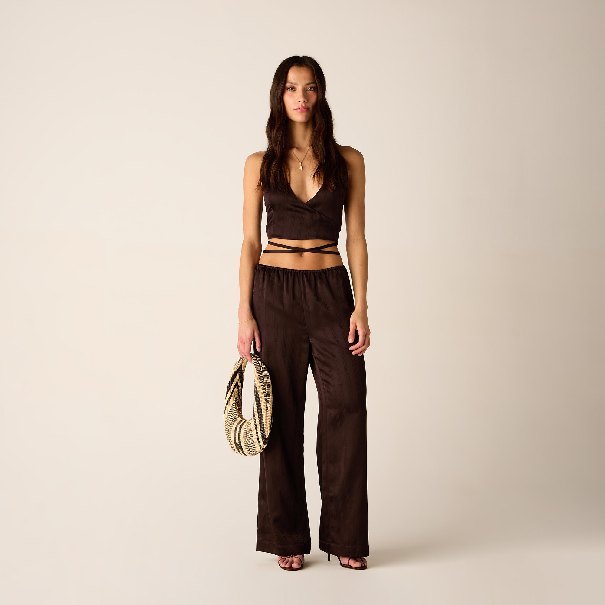 Kith Women Michi Crest Satin Pant - Incognito