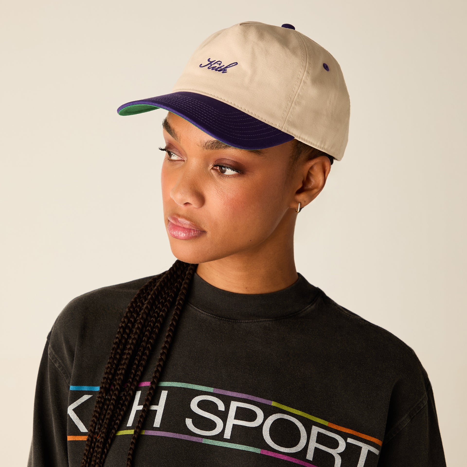 Kith Women Two-Tone Cotton Twill Pinch Crown Cap - Sandrift