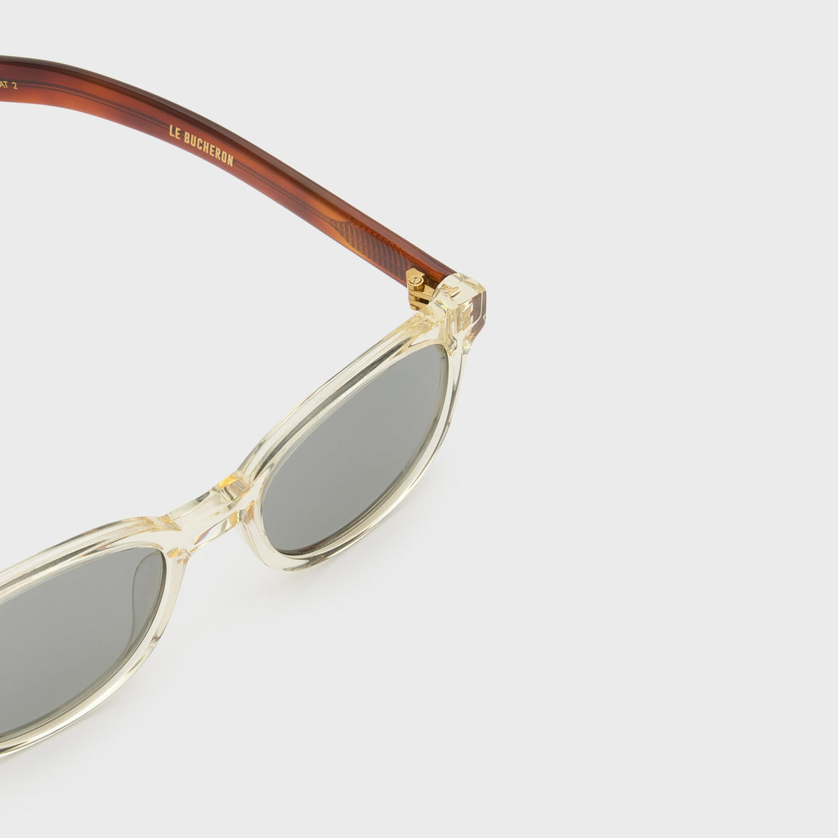 Flatlist Le Bucheron Sunglasses - Crystal Yellow Classic Havana / Solid Grey Lens