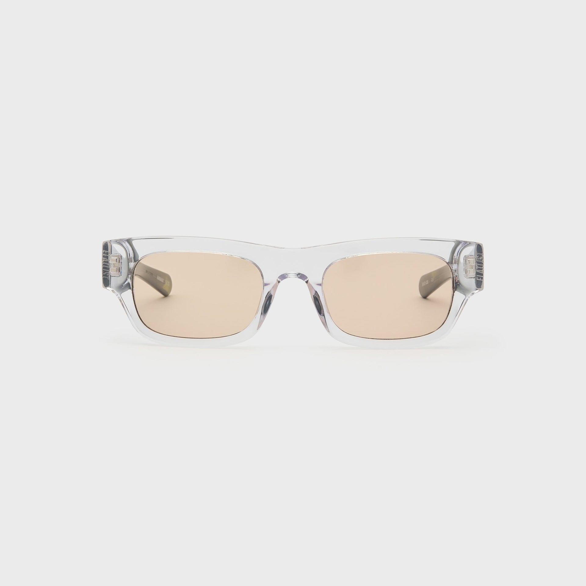 Flatlist Frankie Sunglasses - Clear Crystal Olive Horn / Peach