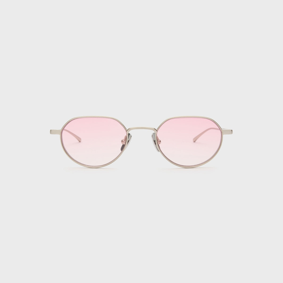 Flatlist Lucien Sunglasses - Brushed Silver / Light Pink Lens