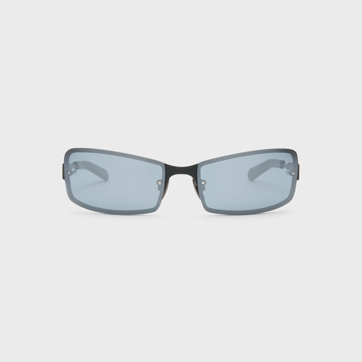 Flatlist AXL Sunglasses - Matte Black Solid Black / Silver Reflective Lens