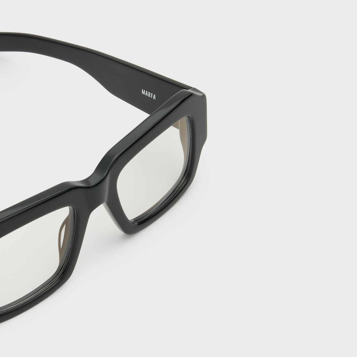 Flatlist Marfa Sunglasses - Solid Black / Clear Lens Blue Light
