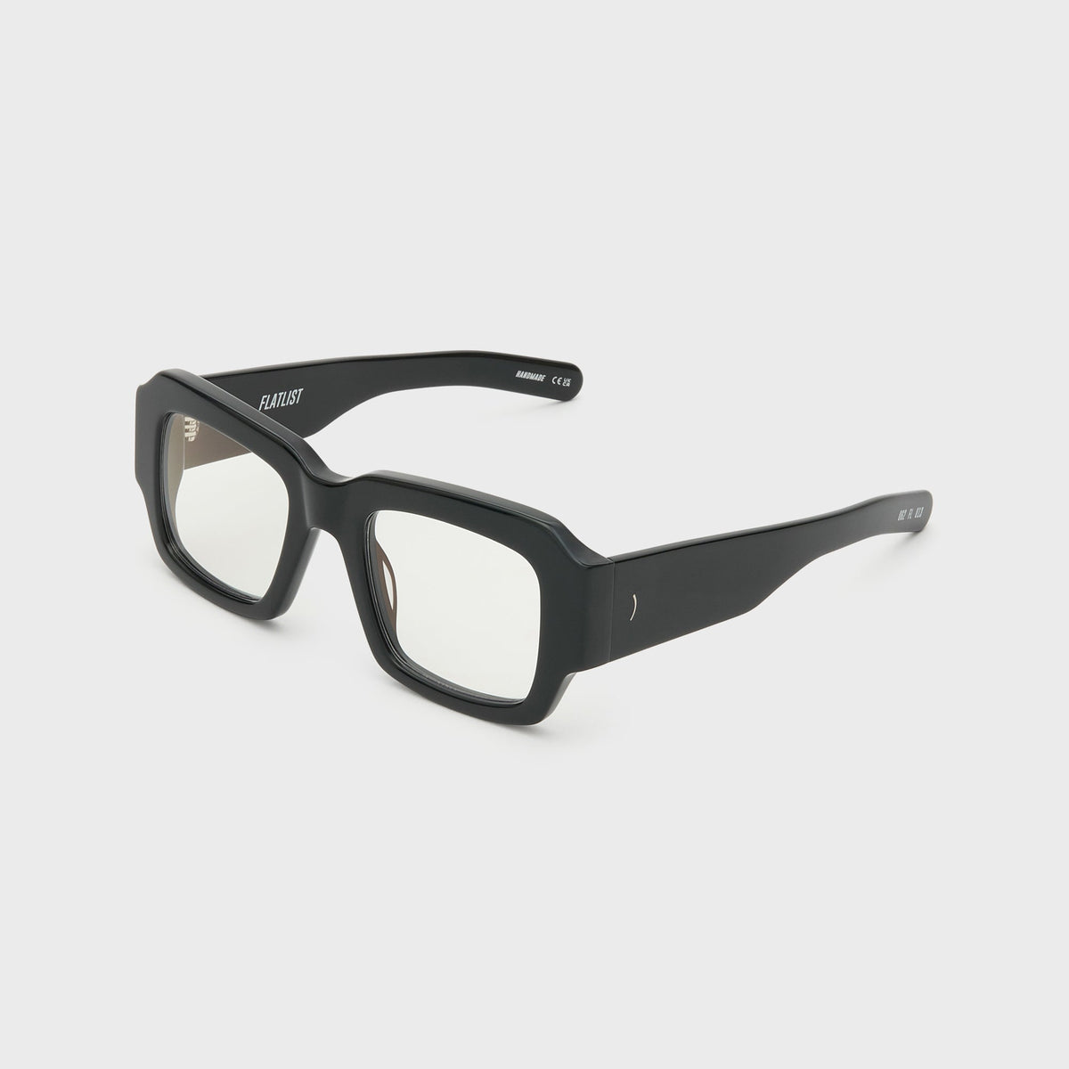 Flatlist Marfa Sunglasses - Solid Black / Clear Lens Blue Light